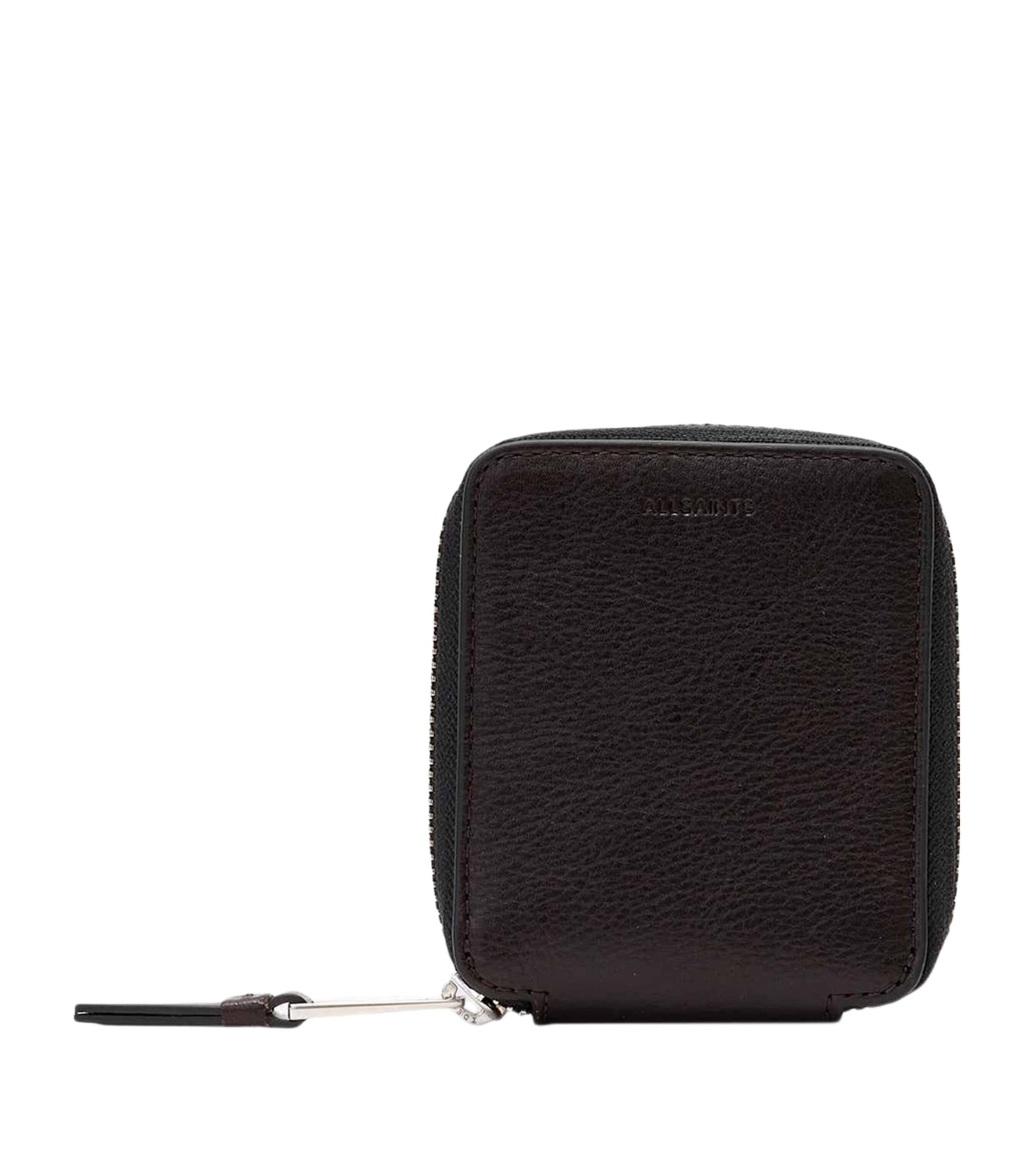 AllSaints Leather Clymer Wallet Burnt Umber Red