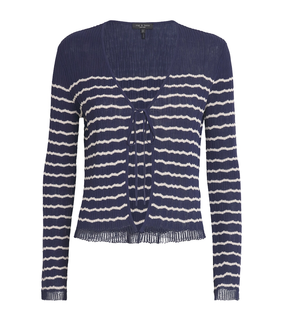 Cotton-Blend Striped Chiara Cardigan