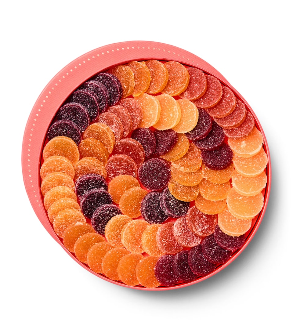 Louis Fouquet 62-Piece Fruit Jellies Round Box (484g) White