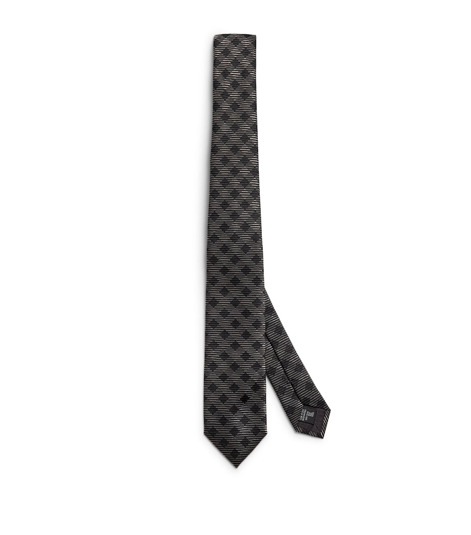 Silk Jacquard Check Tie