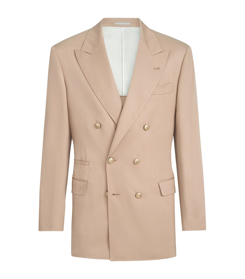 Brunello Cucinelli Mens Silk Délavé and Linen Gabardine Deconstructed Blazer