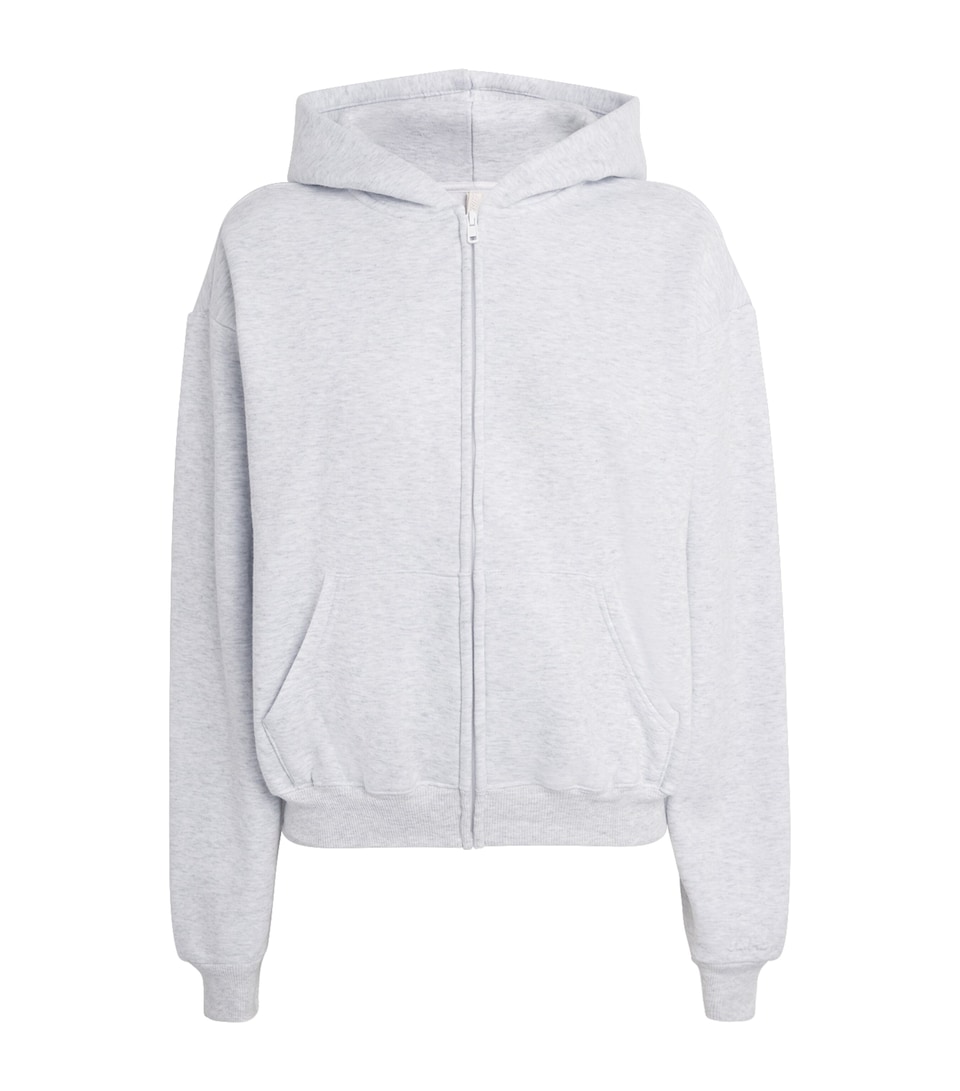 Skims Womens Cotton-Blend Fleece Classic Hoodie Light Heather Grey