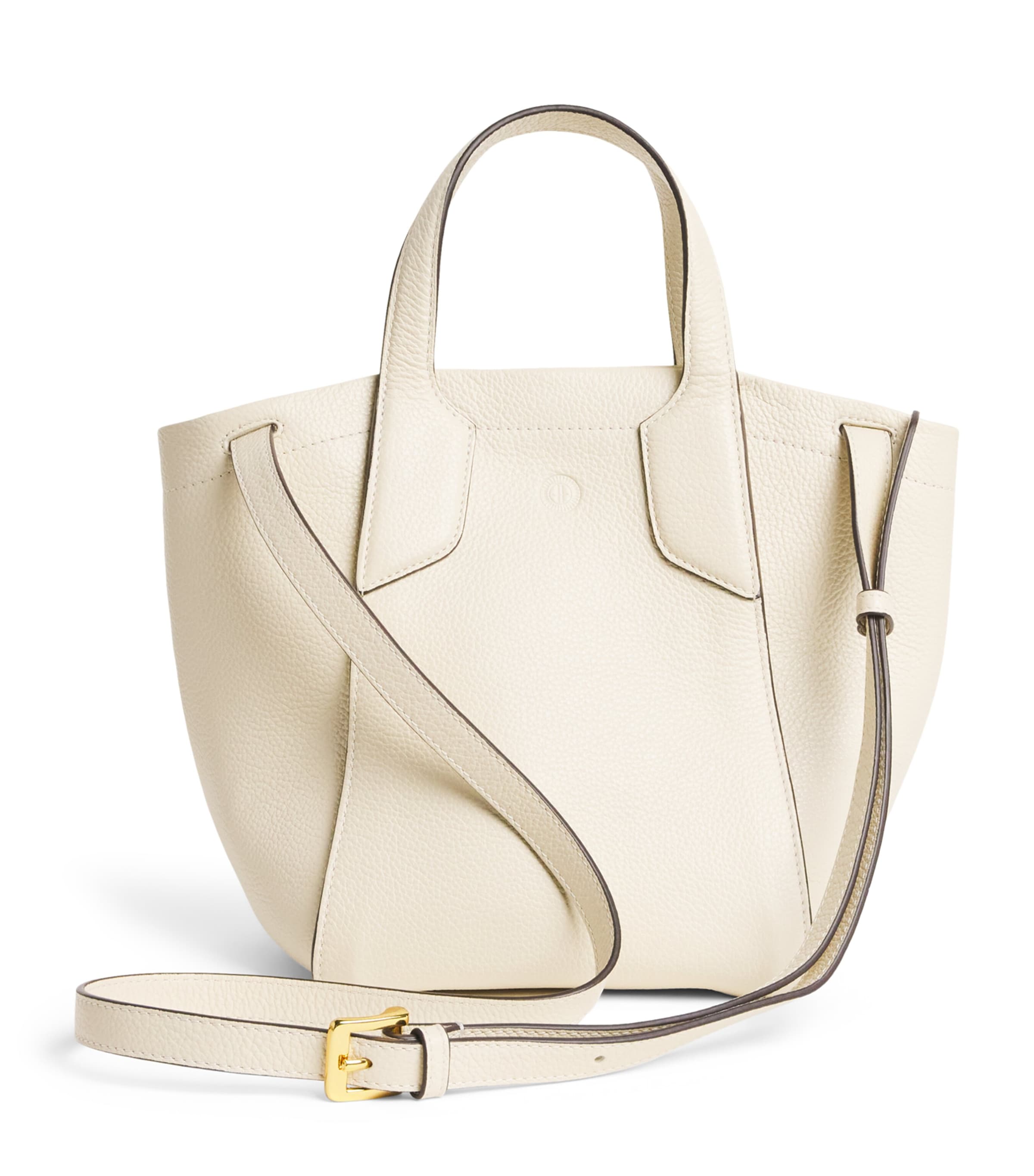Harrods Small Leather Freya Tote Bag Stone
