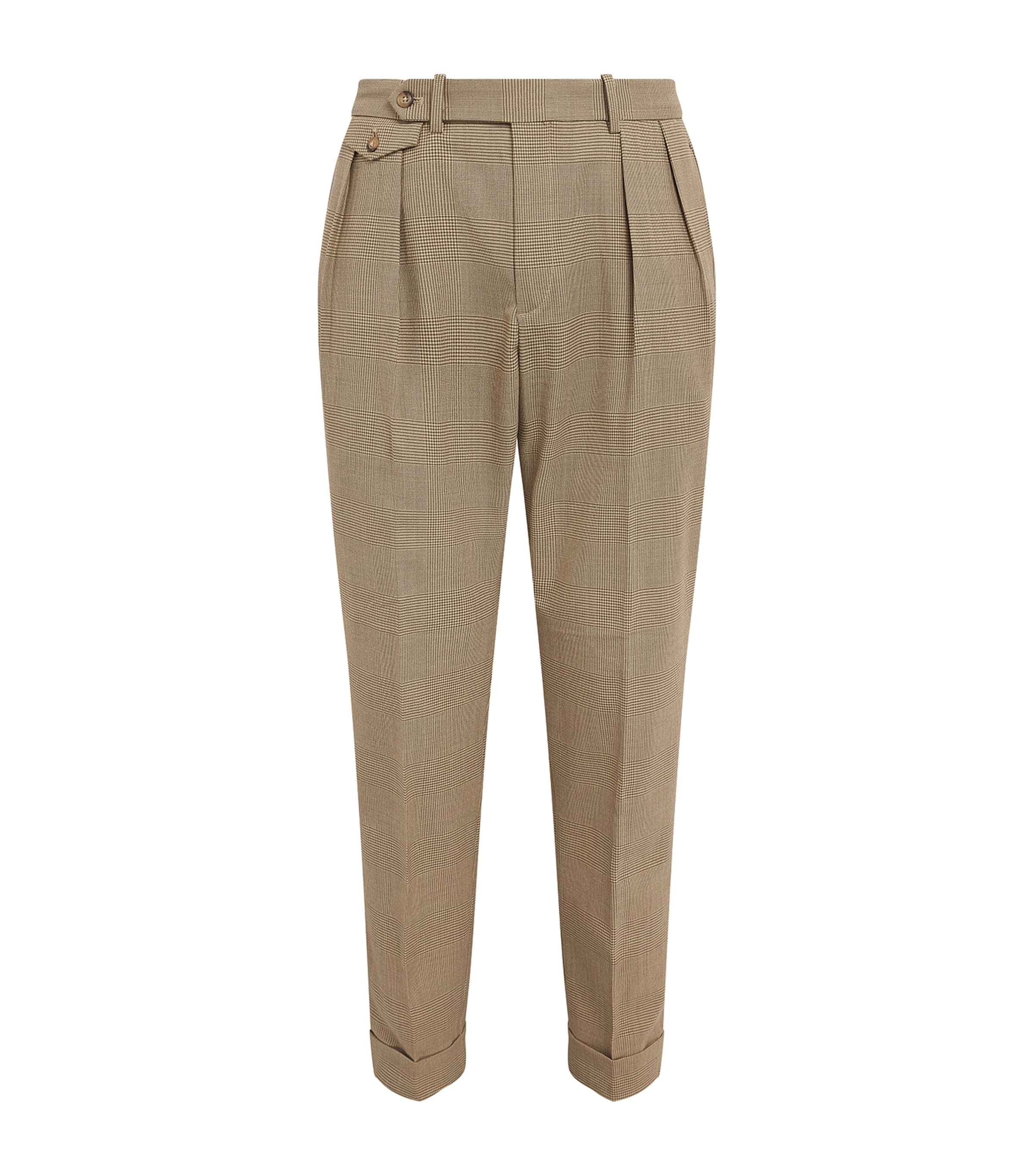 RLX Ralph Lauren Mens Wool-Blend Check Straight Trousers Glen Plaid