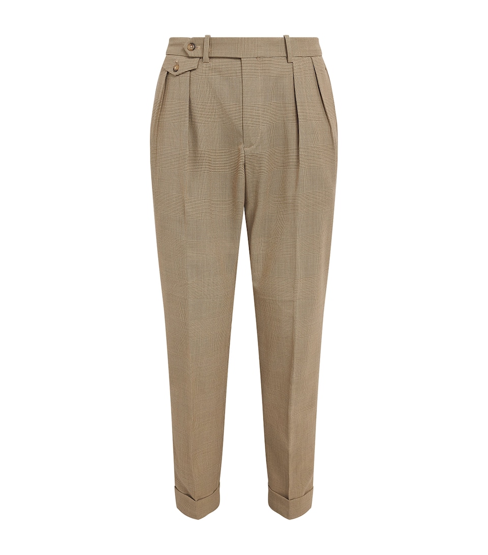 RLX Ralph Lauren Mens Wool-Blend Check Straight Trousers Glen Plaid