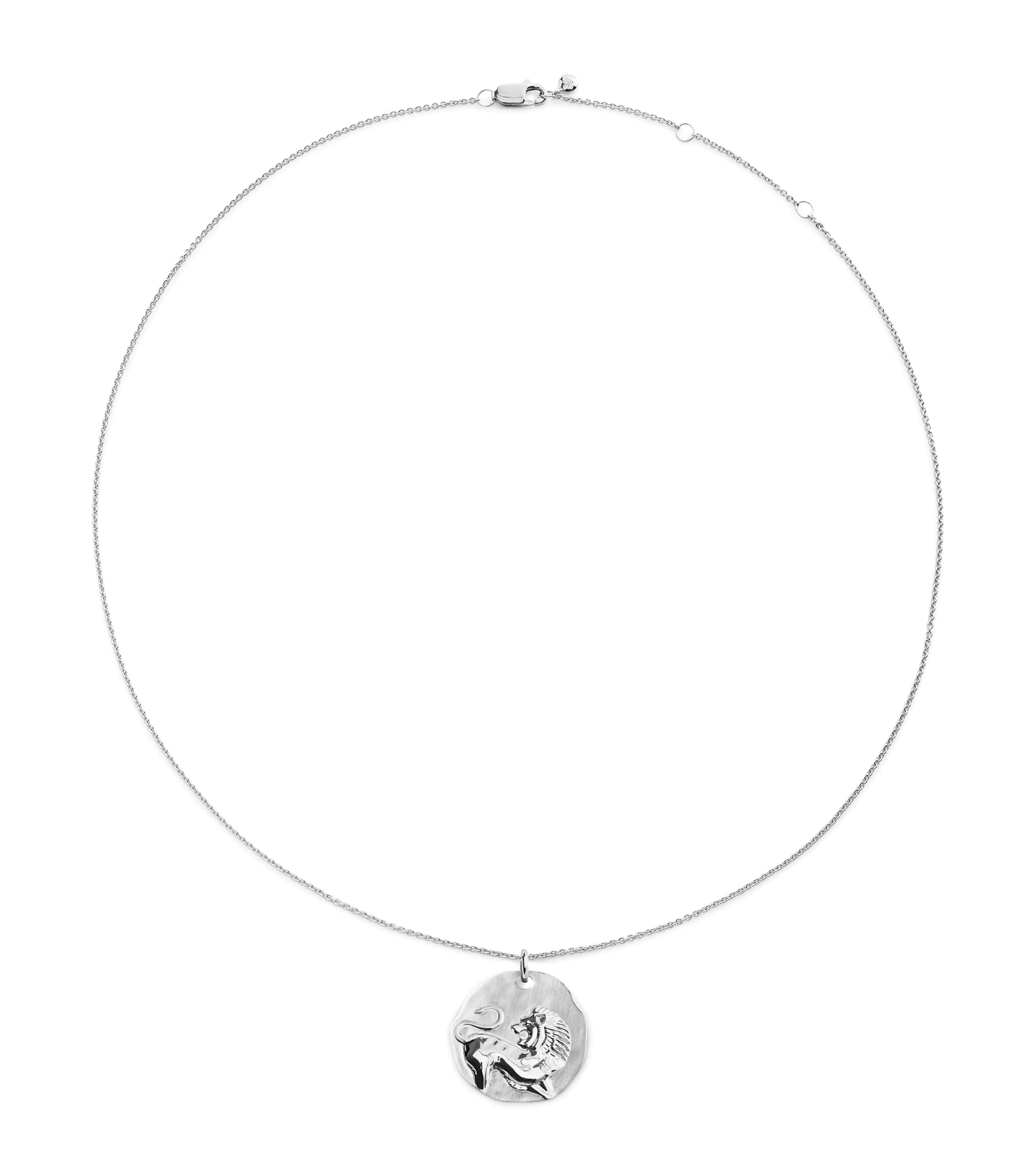 Monica Vinader Sterling Silver Leo Zodiac Necklace Sterling Silver