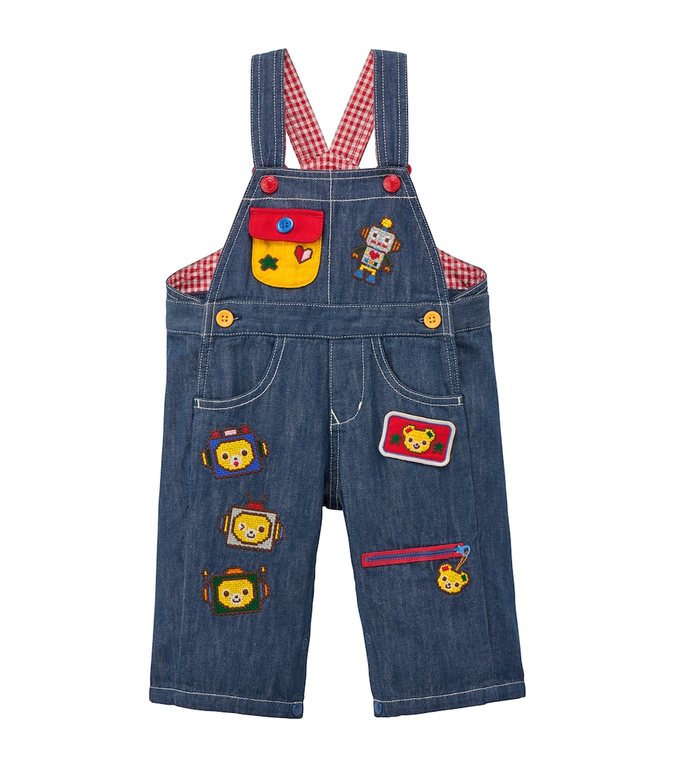 Miki House Embroidered Robot Dungarees (3-36 Months)
