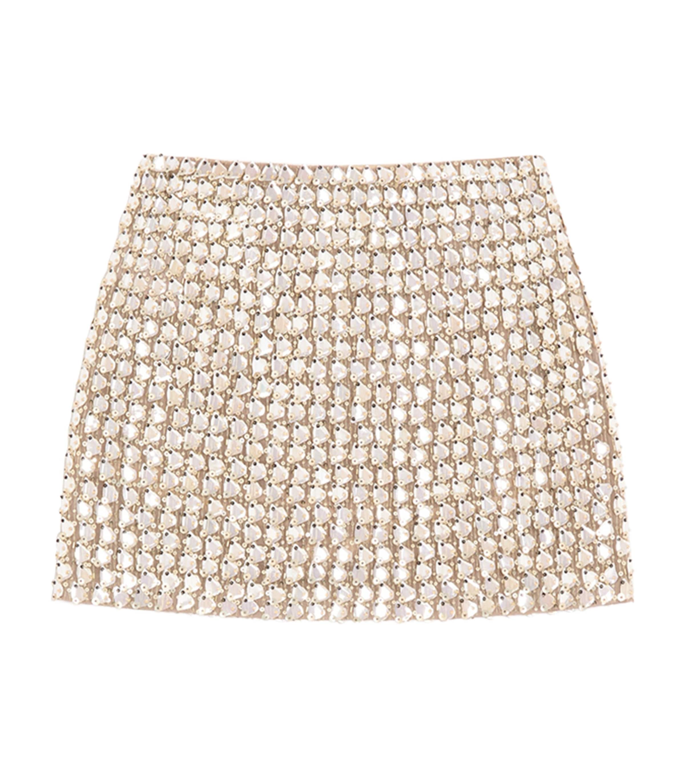 Valentino Womens Embroidered Organza Mini Skirt