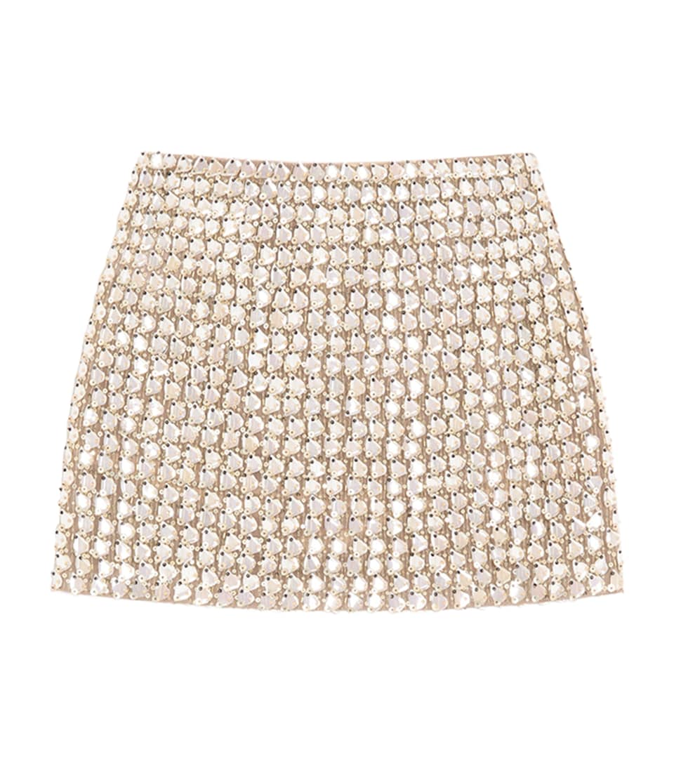 Valentino Womens Embroidered Organza Mini Skirt