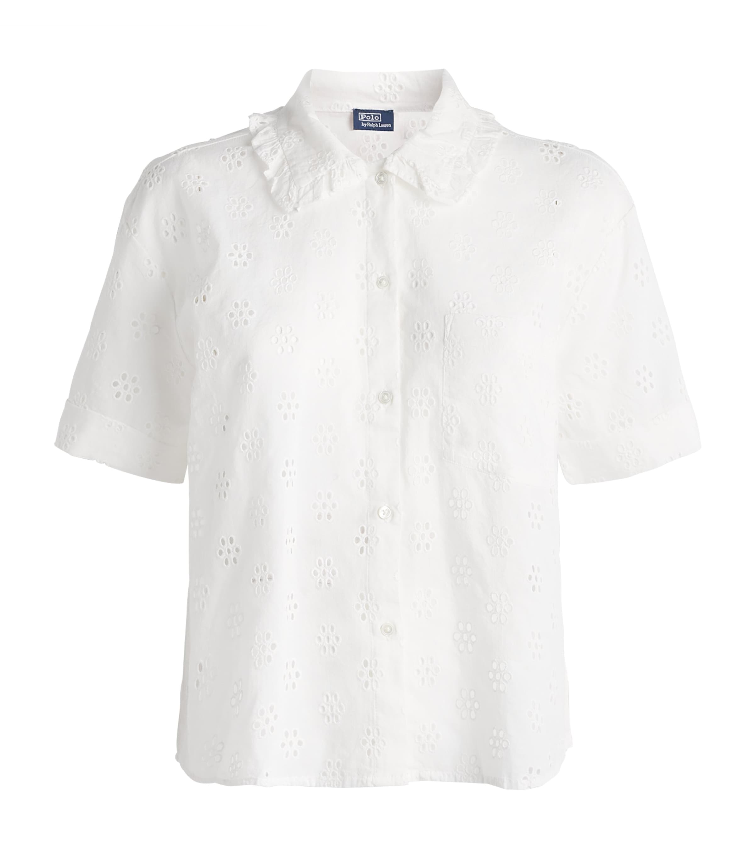 Polo Ralph Lauren Womens Cotton Eyelet Short Pyjama Set White Cloud