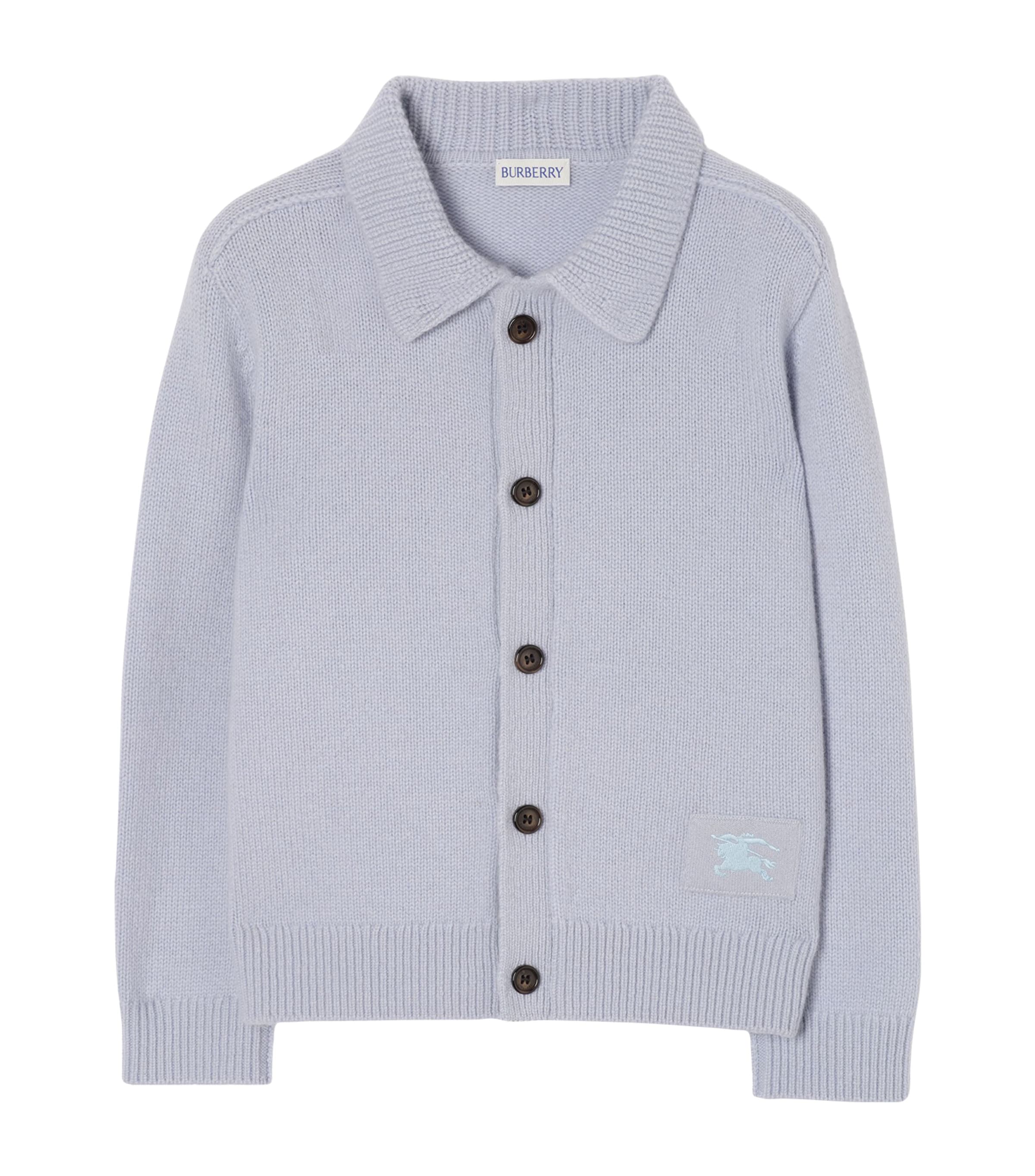 Burberry Kids Cashmere EKD Cardigan (4-12 Years) Bank Blue