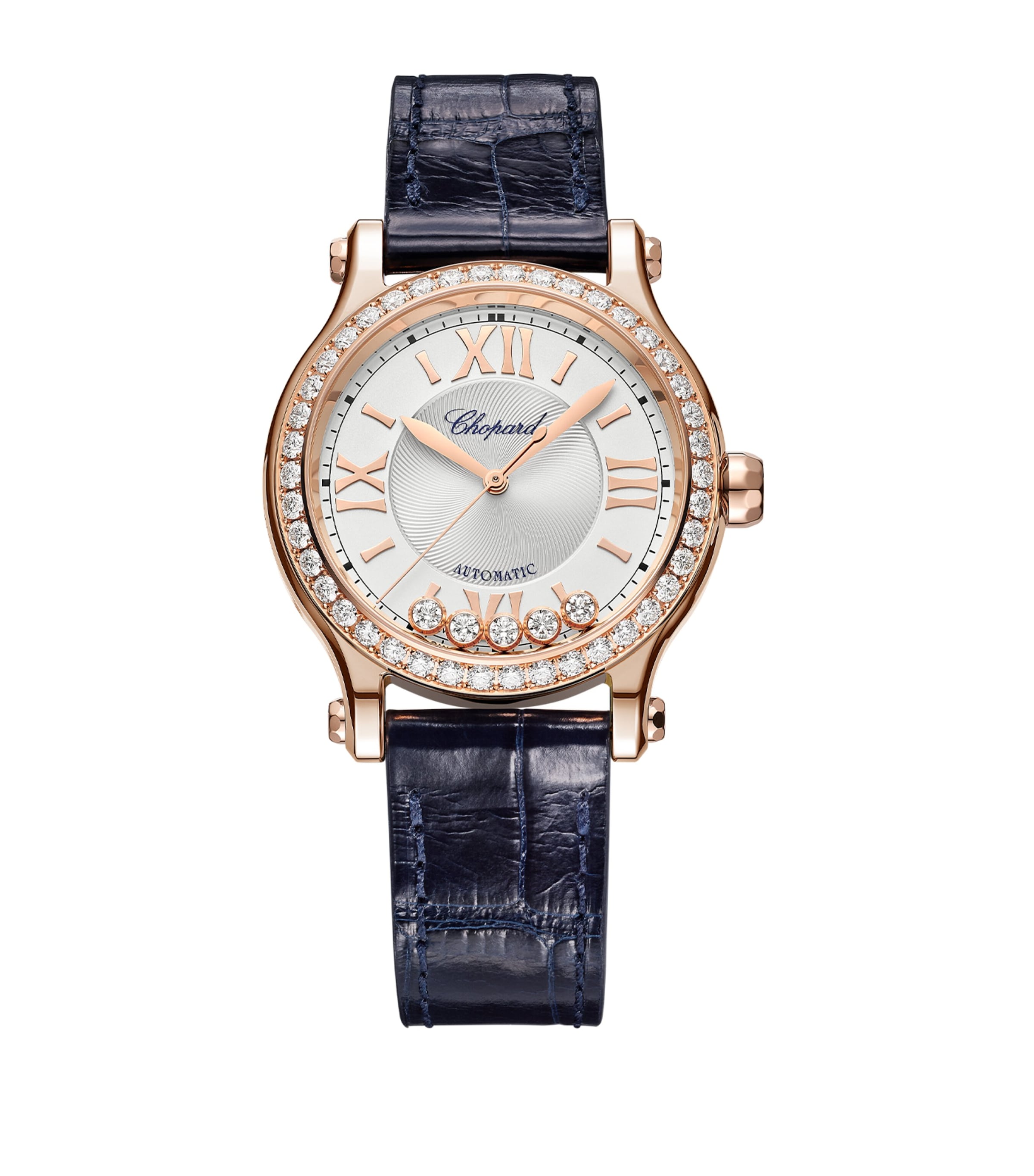 Rose Gold and Diamond Happy Sport Automatic Watch 33mm