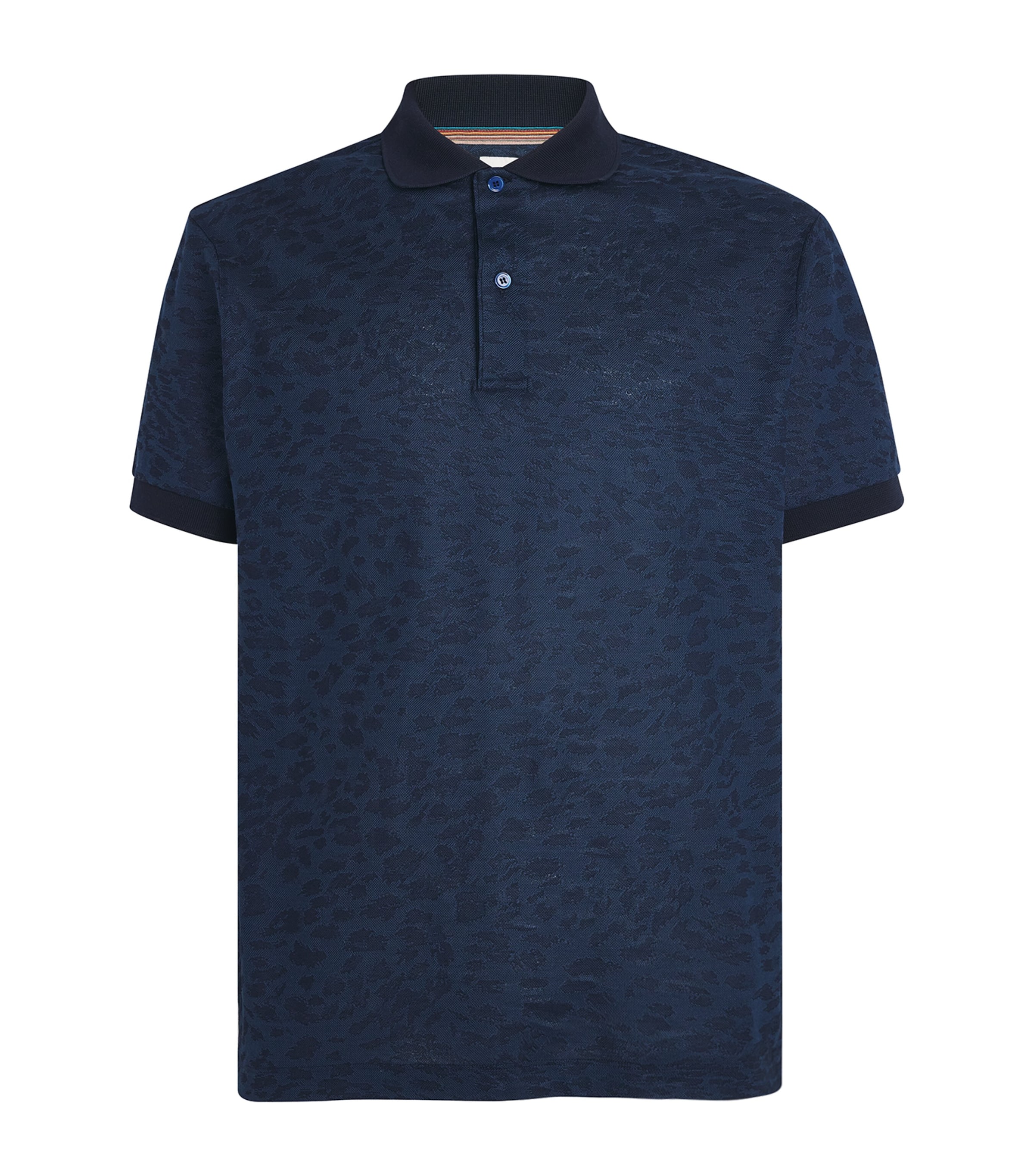 Cotton Leopard-Jacquard Polo Shirt