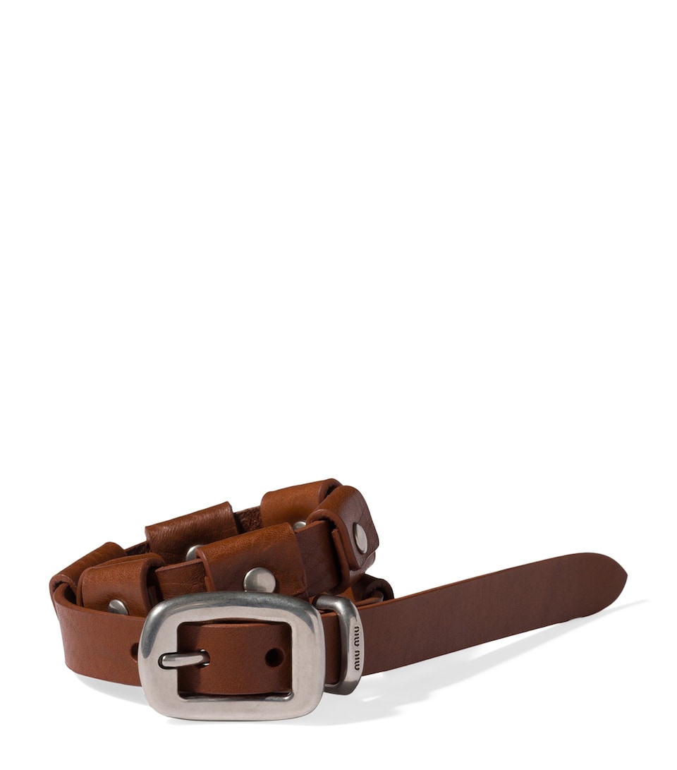 Miu Miu Calfskin Buckle-Detail Bracelet