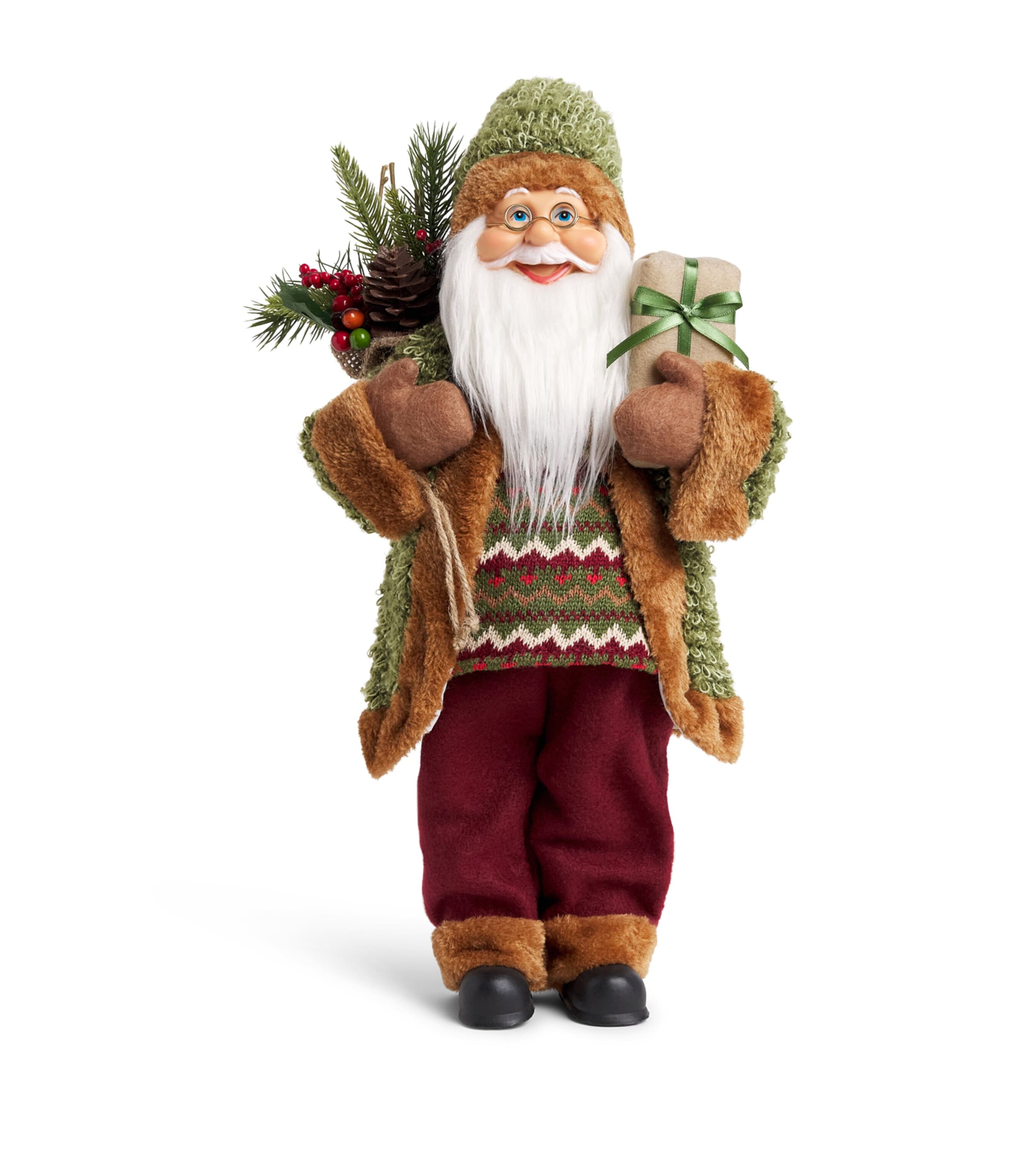 Harrods Smiling Father Christmas Ornament Moss Green/colour(s)