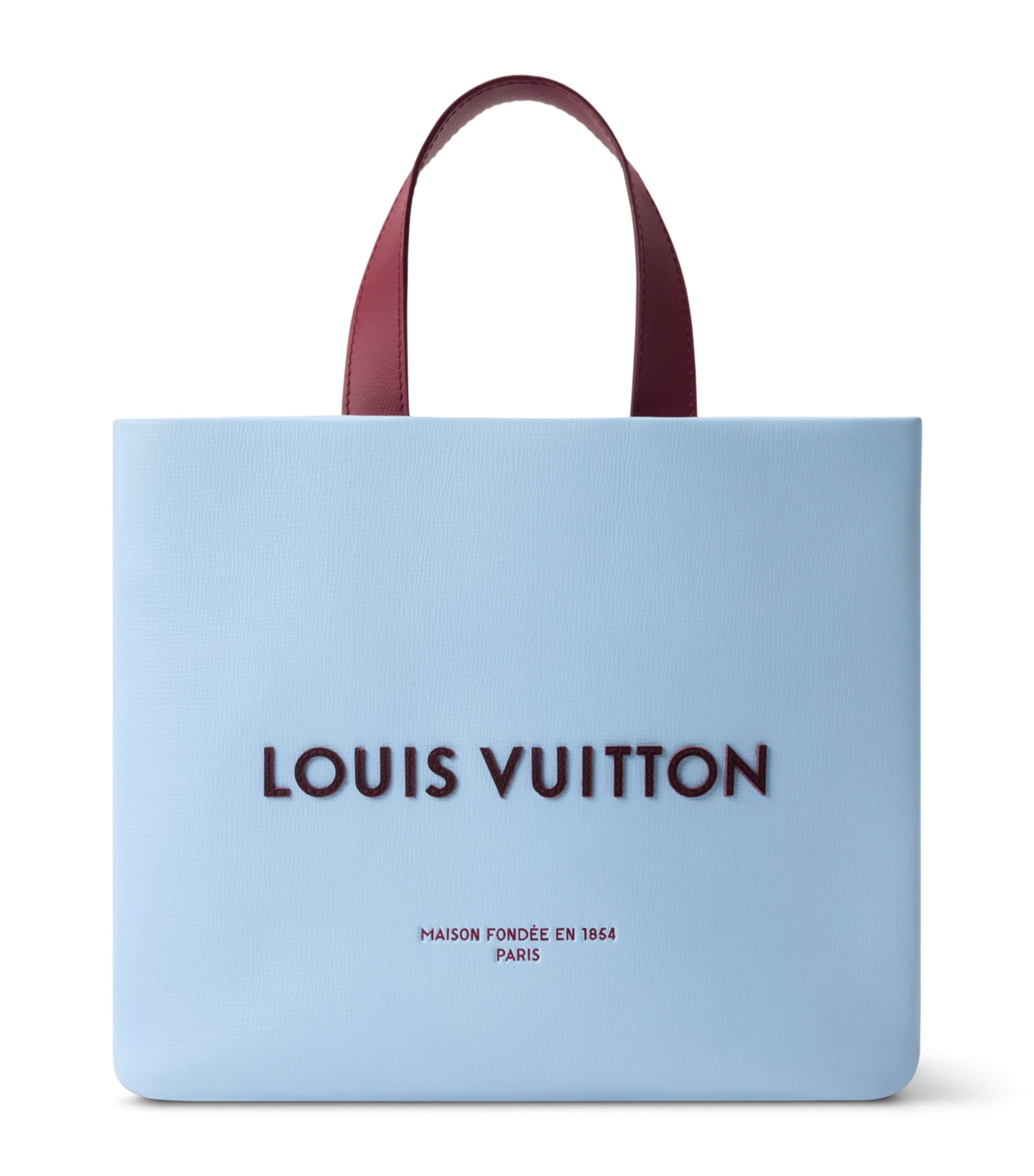 LOUIS VUITTON Mini Leather Shopper Tote Bag Blue
