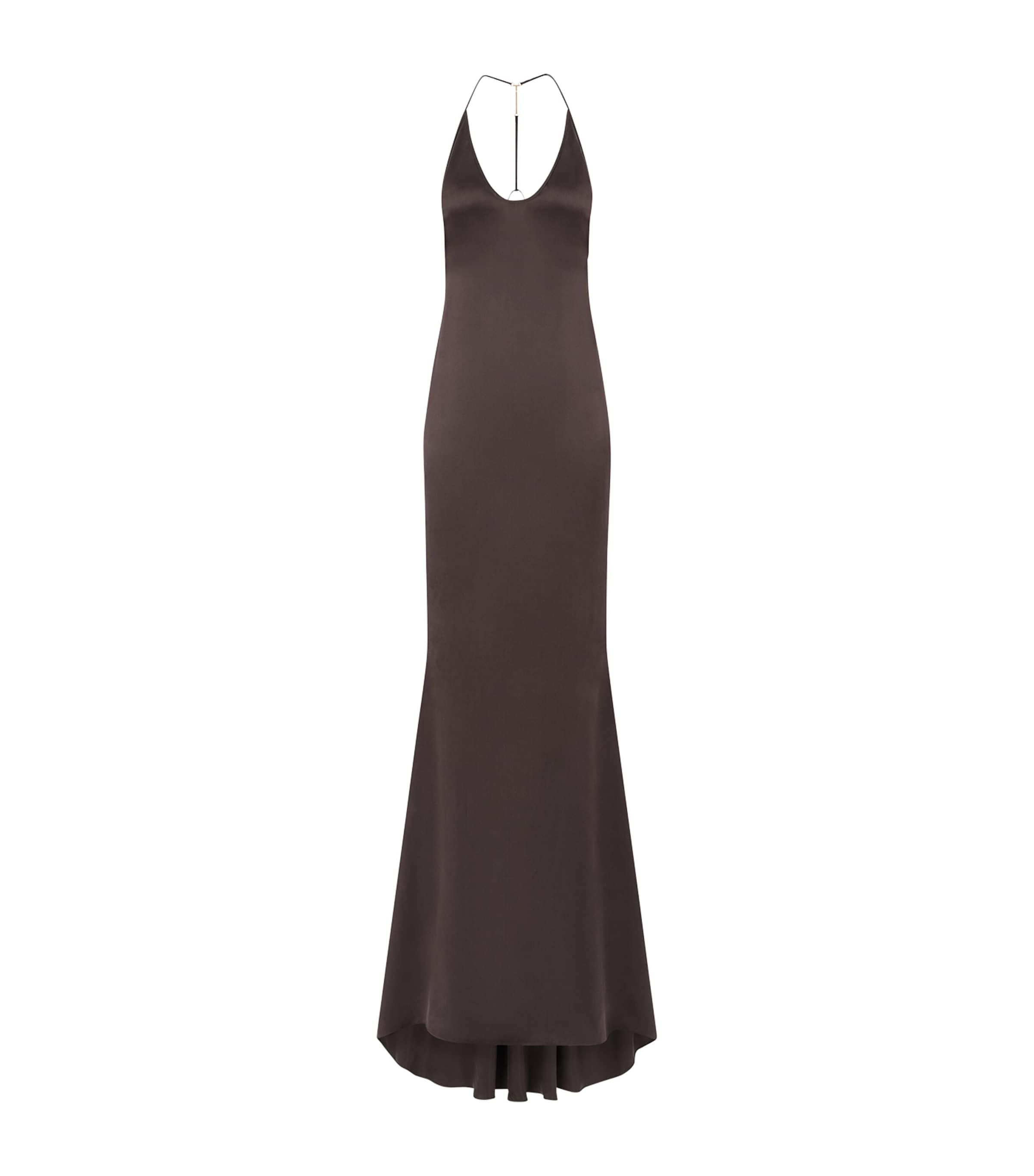 TOM FORD Womens Silk Halterneck Maxi Dress Edb