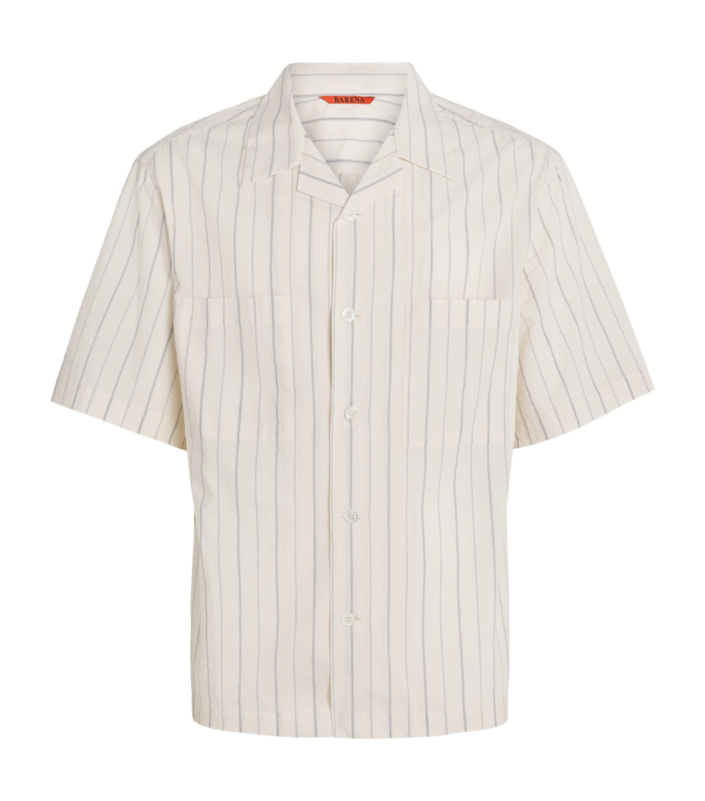 Barena Mens Cotton Bowling Shirt Navy