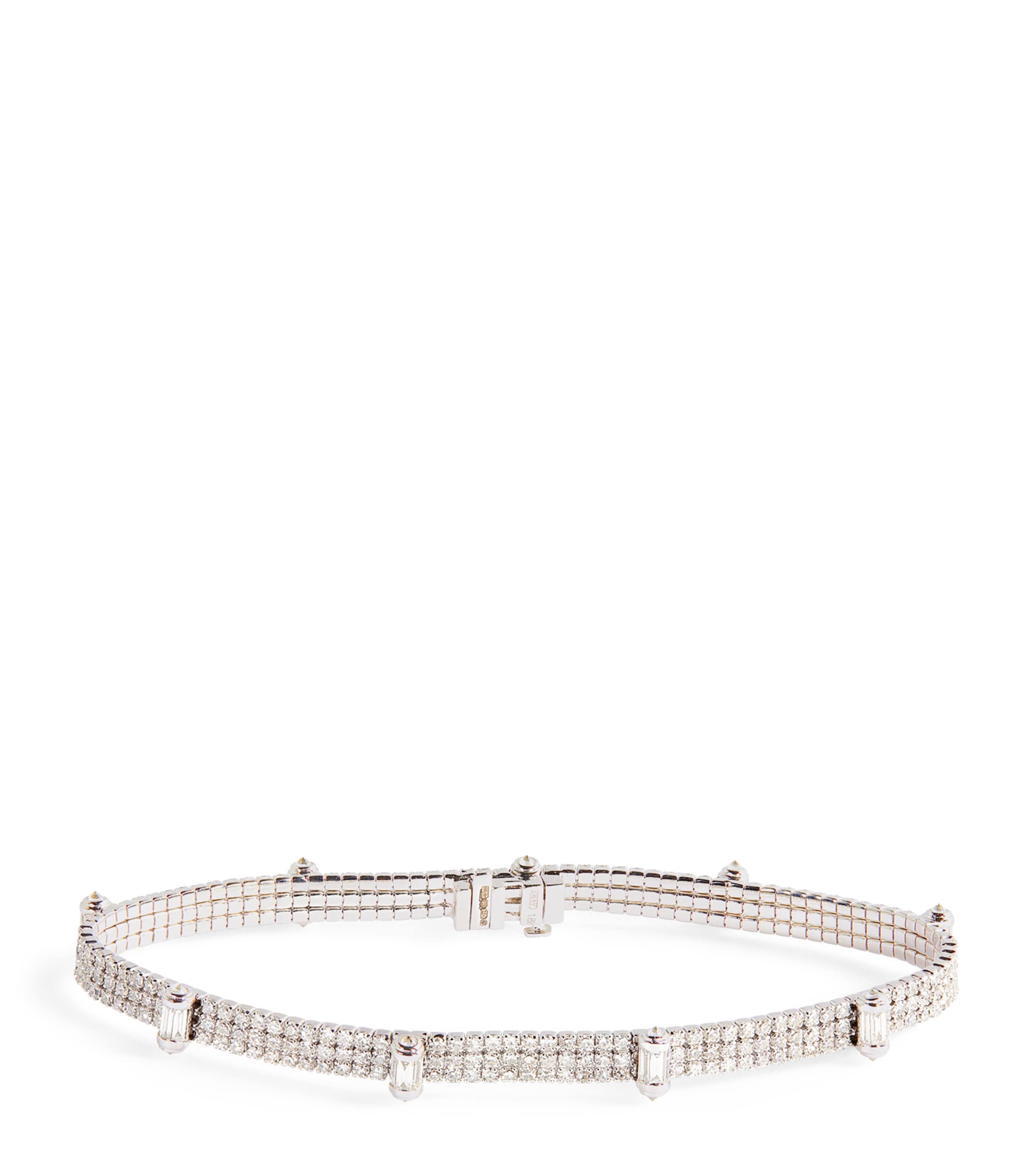 White Gold and Diamond Triple Threat Bracelet