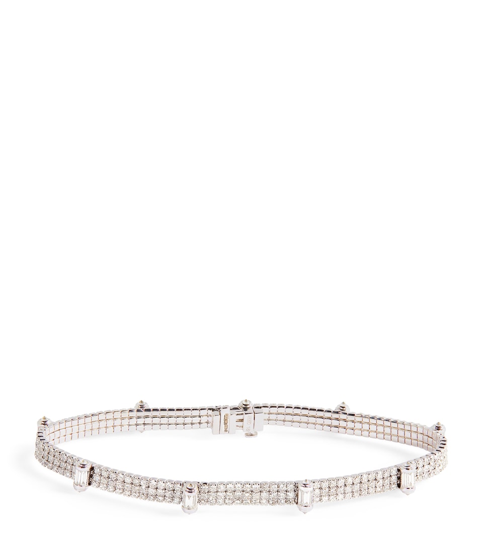 White Gold and Diamond Triple Threat Bracelet