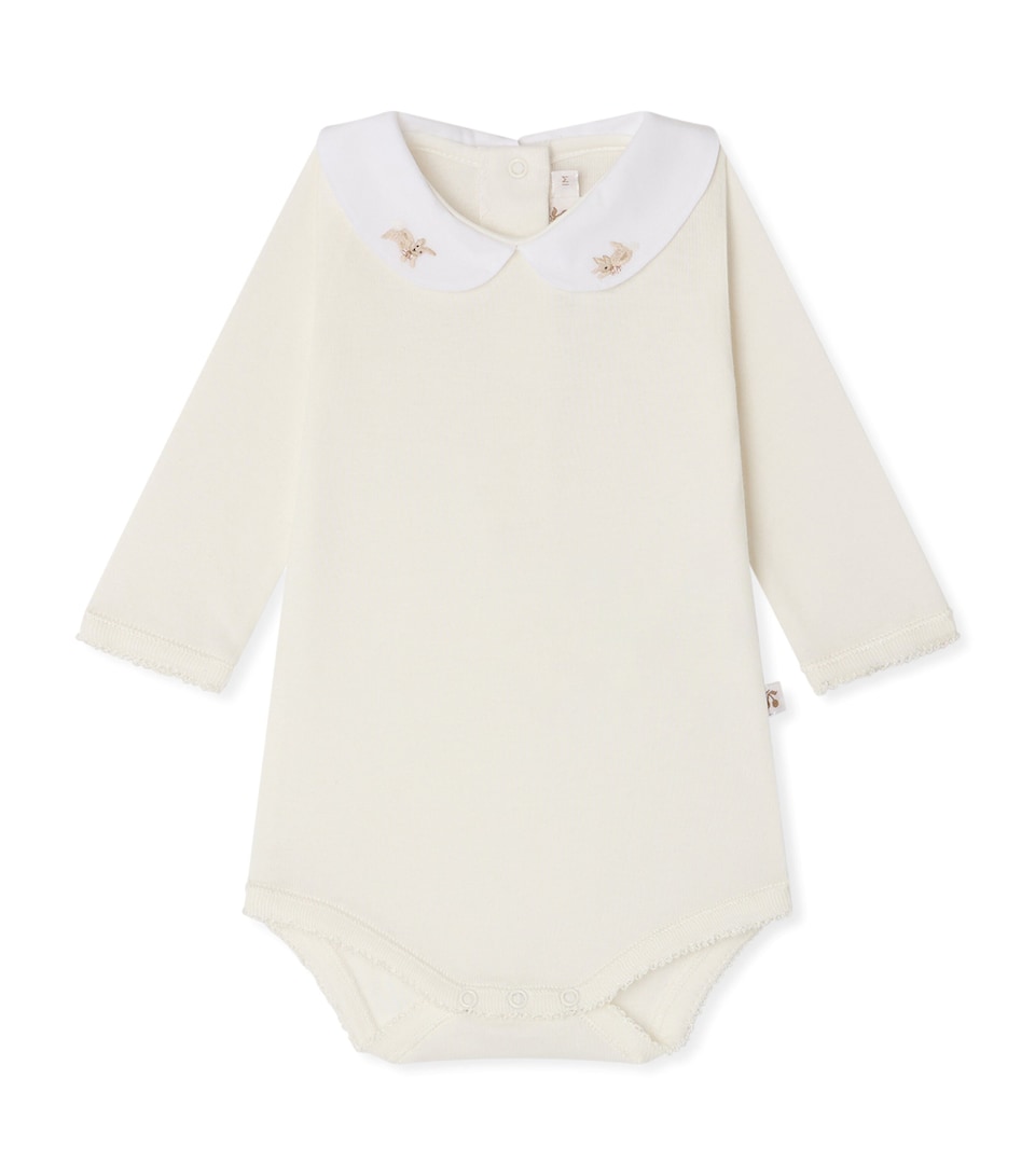 Bonpoint Cotton Collared Bodysuit (1-24 Months) Blanc Lait