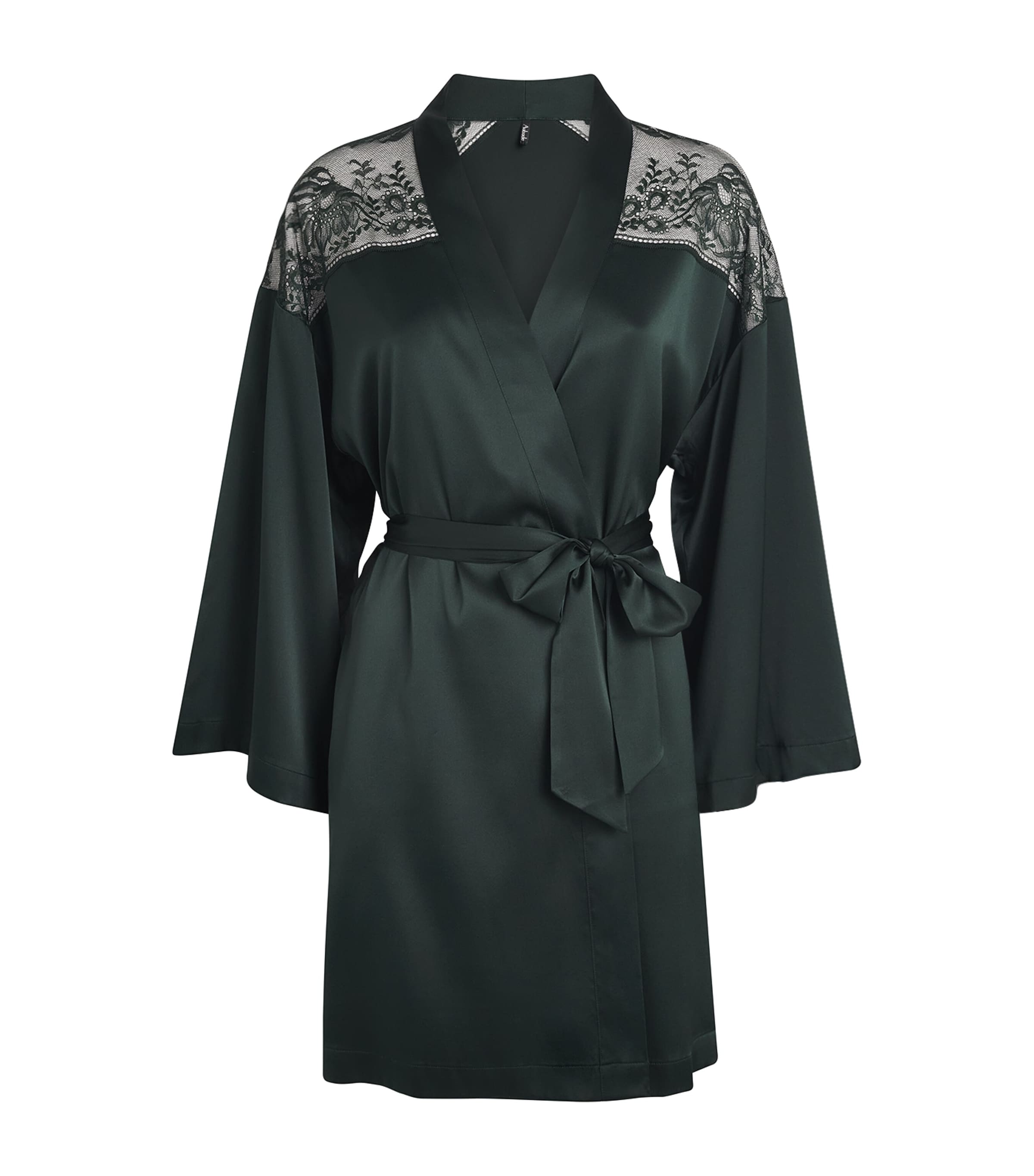 Aubade Womens Silk-Blend Midnight Whisper Robe Mysterious Green