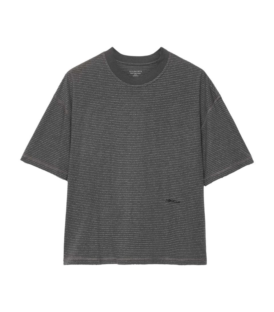AllSaints Mens Axel Crew-Neck T-Shirt Grey/white