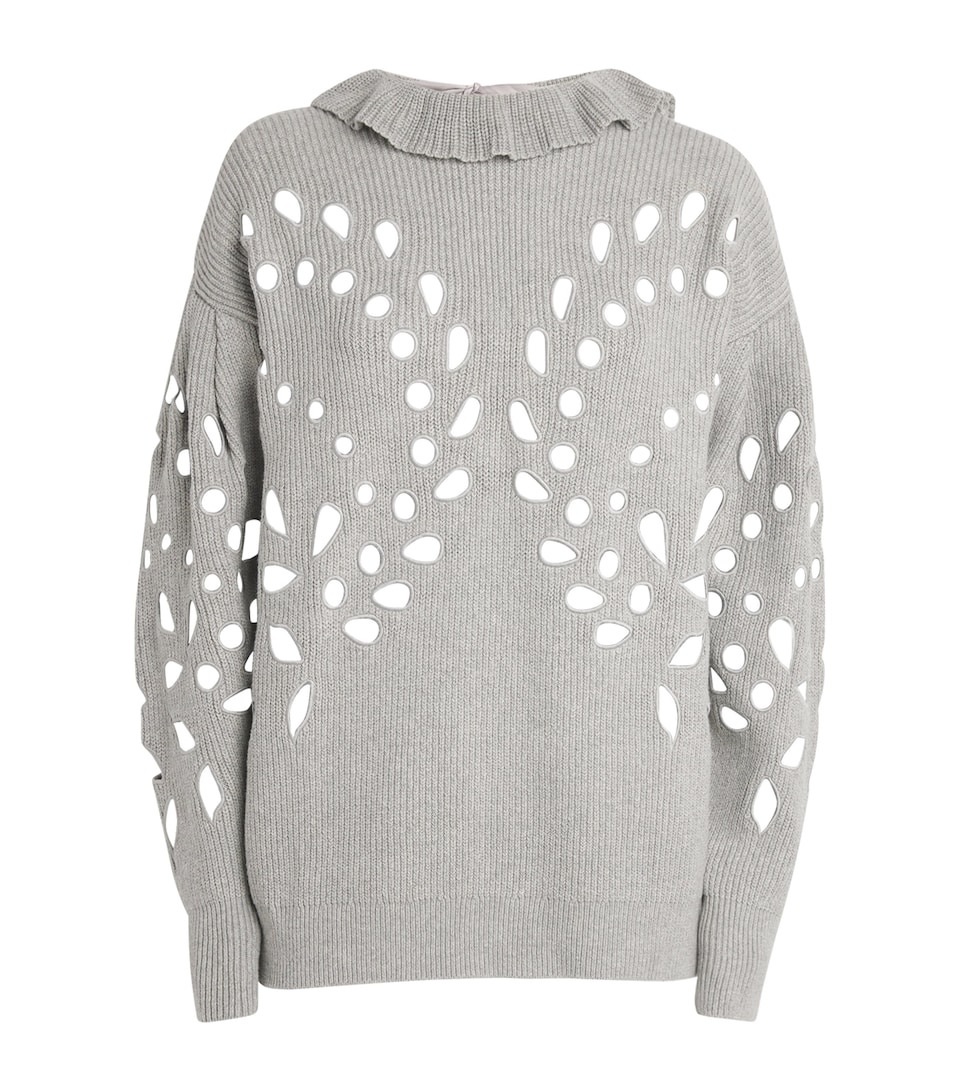Cotton-Blend Cut-Out Francia Sweater