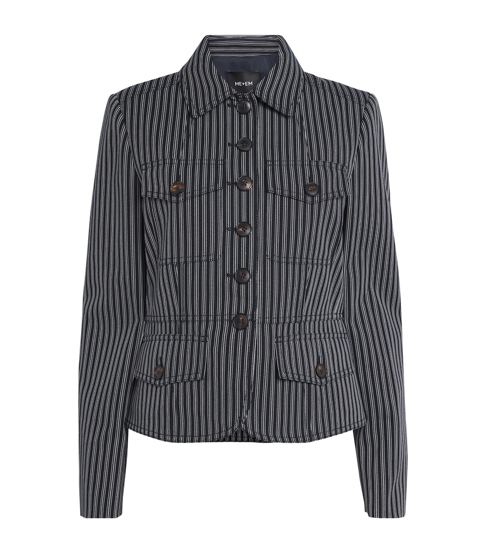 Cotton Twill Stripe Slim Jacket