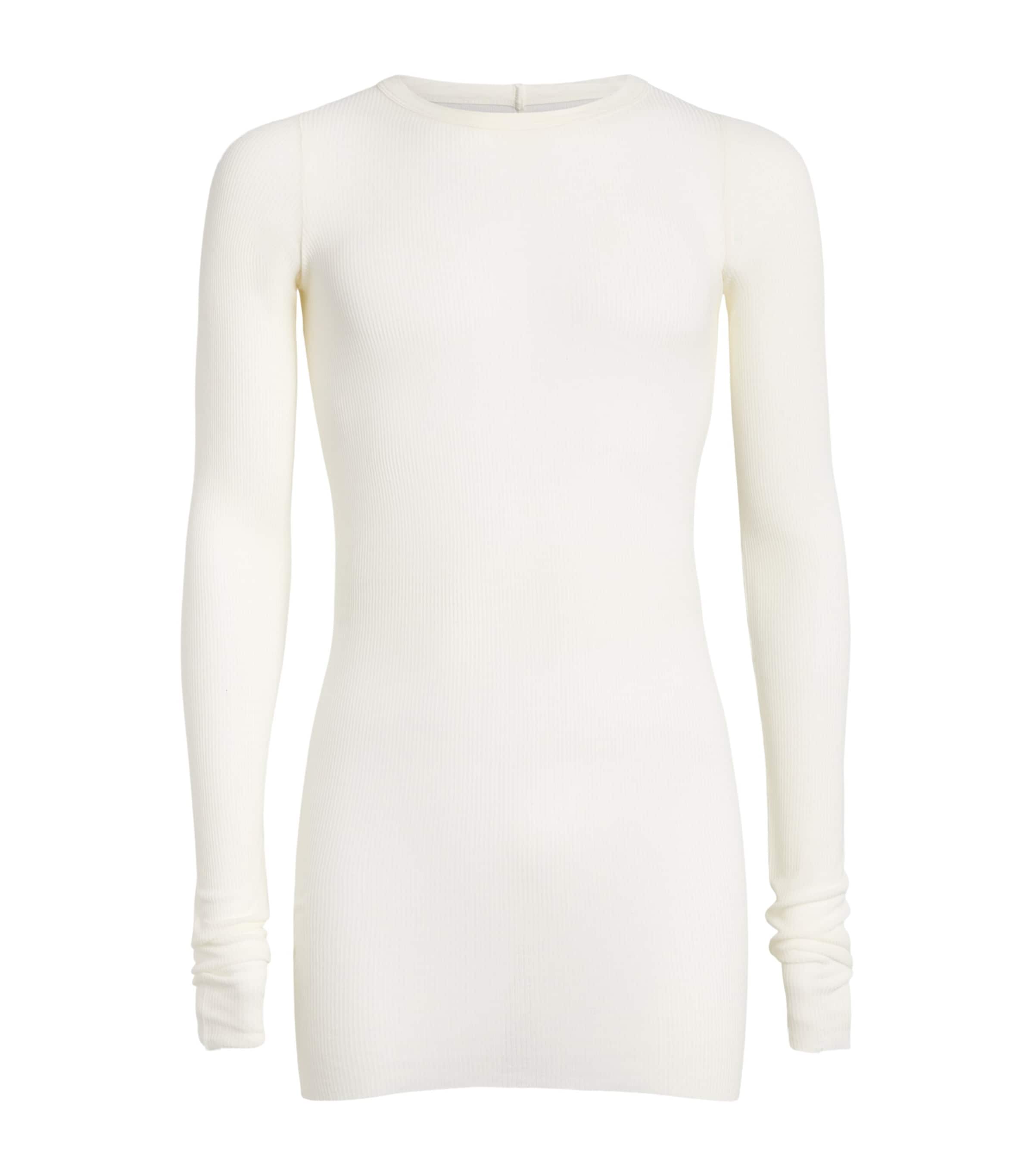 Rick Owens Mens Rib LS Long-Sleeve T-Shirt Milk