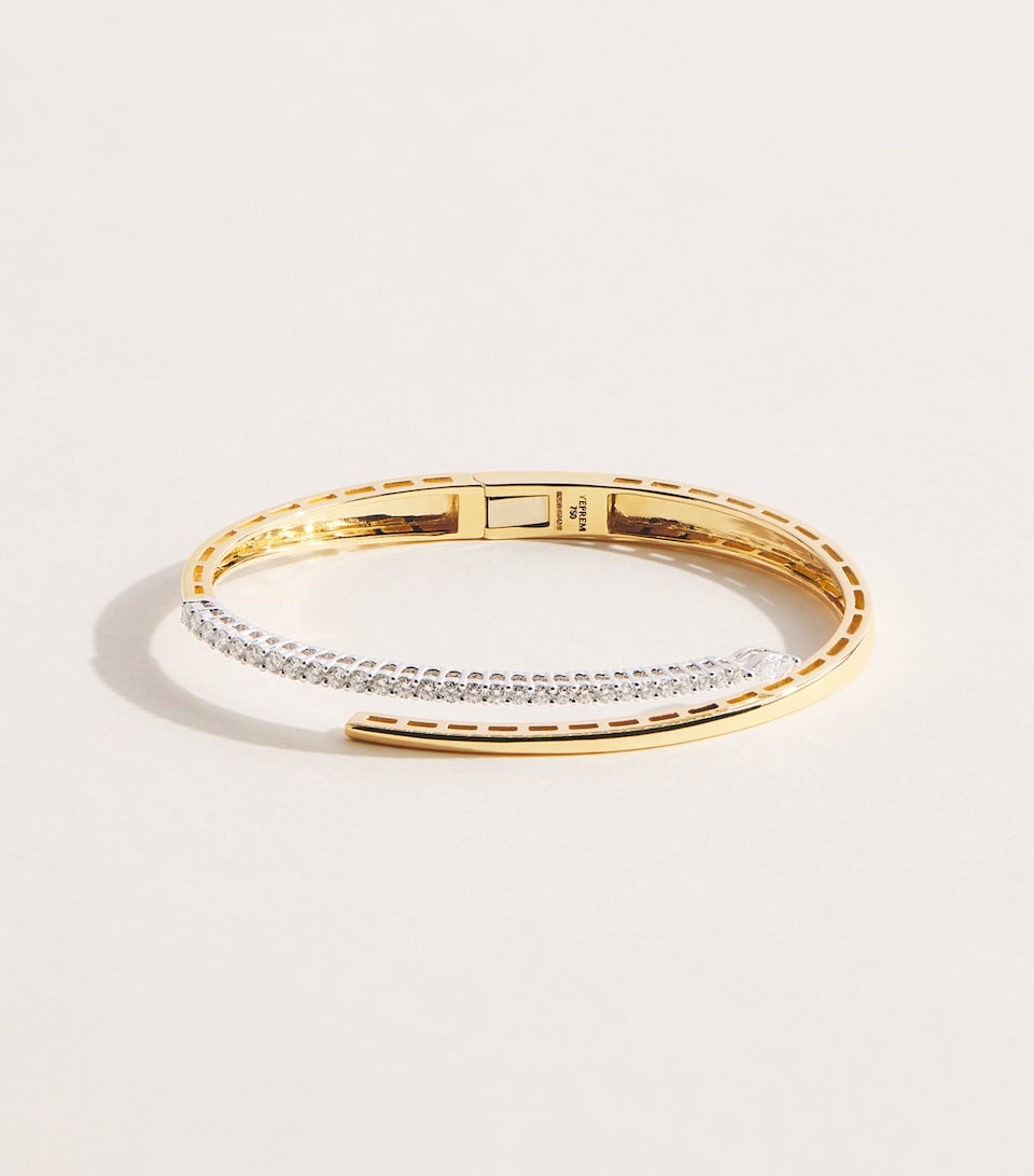Yeprem Mixed Gold and Diamond Golden Strada Bangle