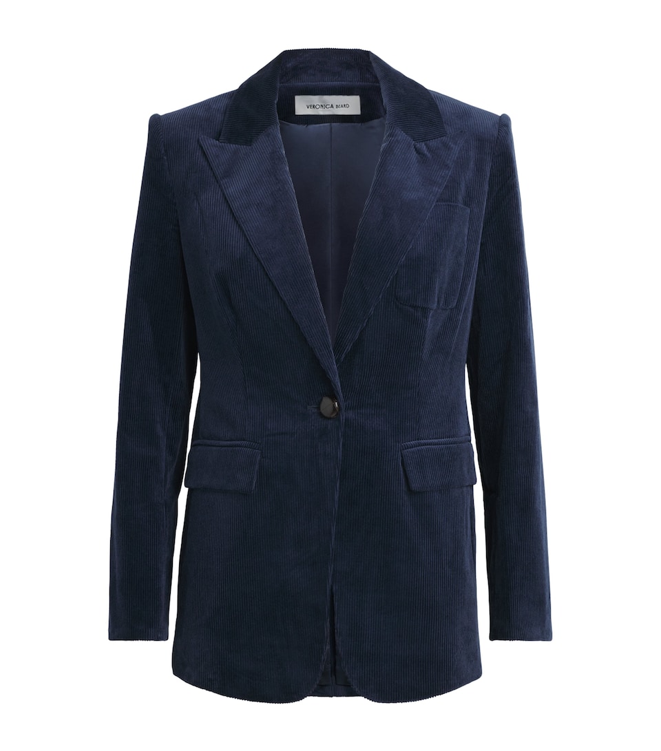 Veronica Beard Womens Corduroy Livvy Dickey Blazer Heritage Navy