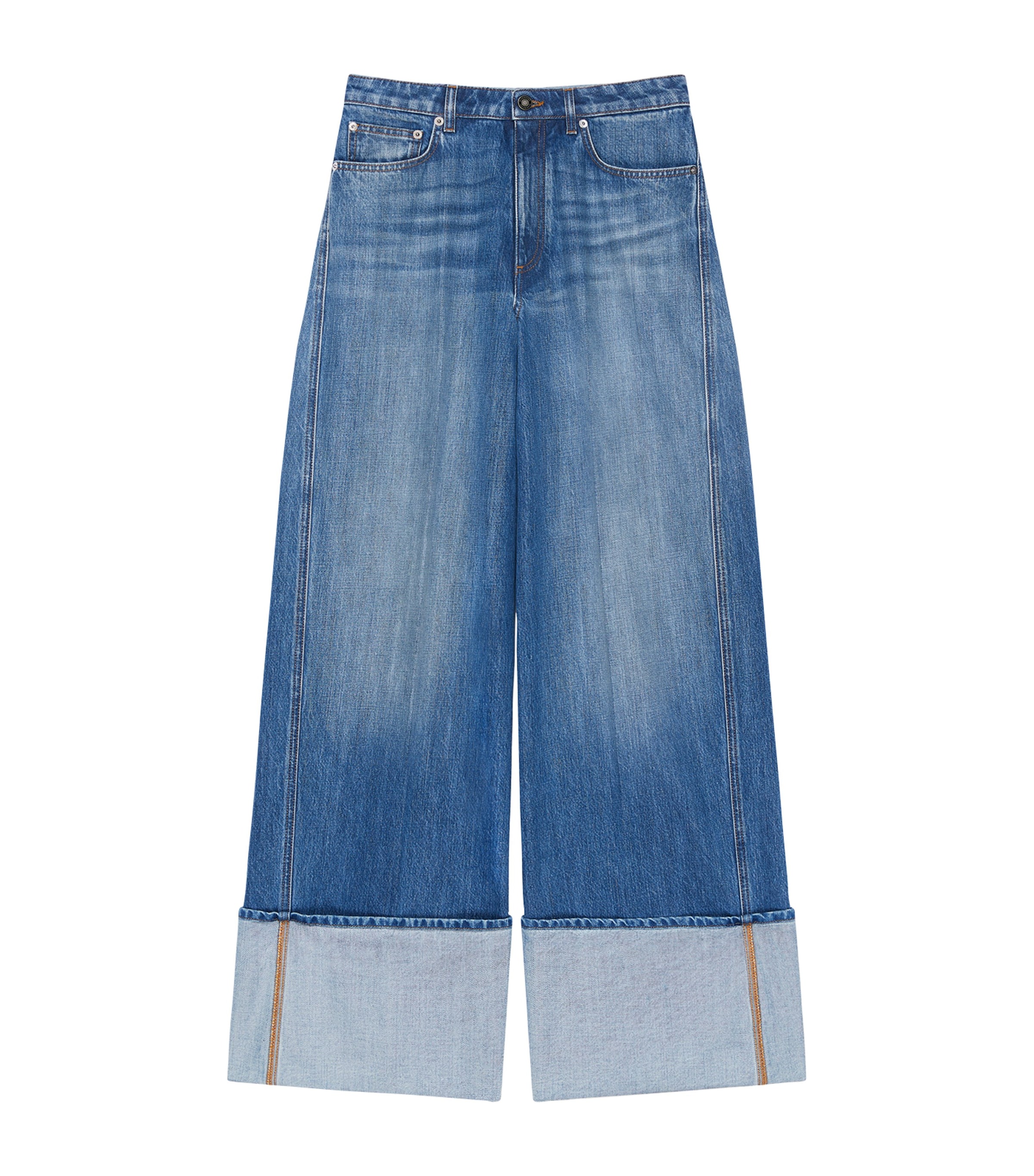 Givenchy Womens Turn Up Jeans Medium Blue