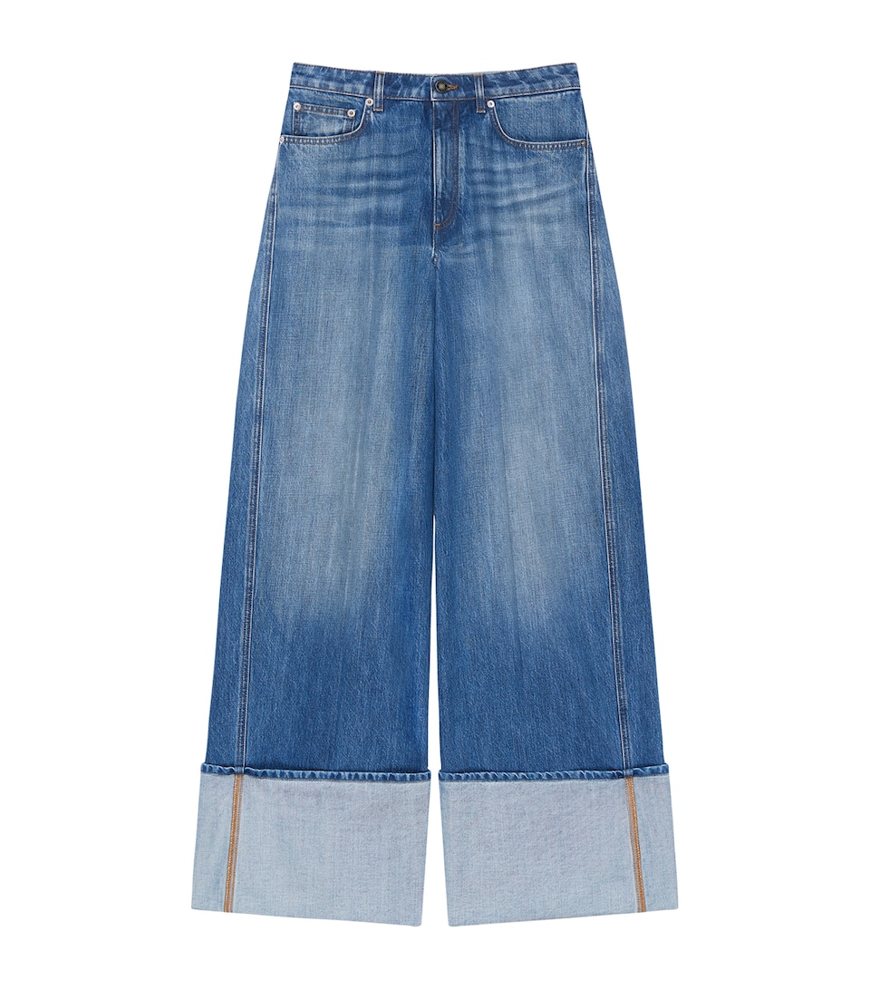 Givenchy Womens Turn Up Jeans Medium Blue