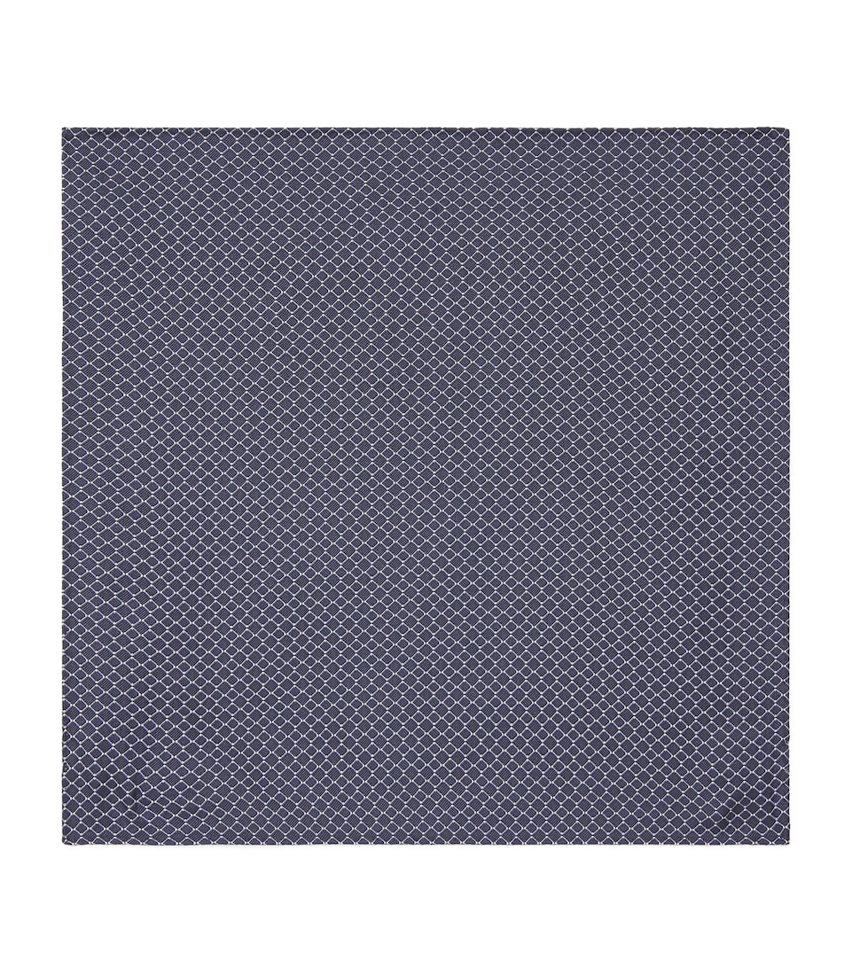 Pal Zileri Silk Printed Pocket Square Blue