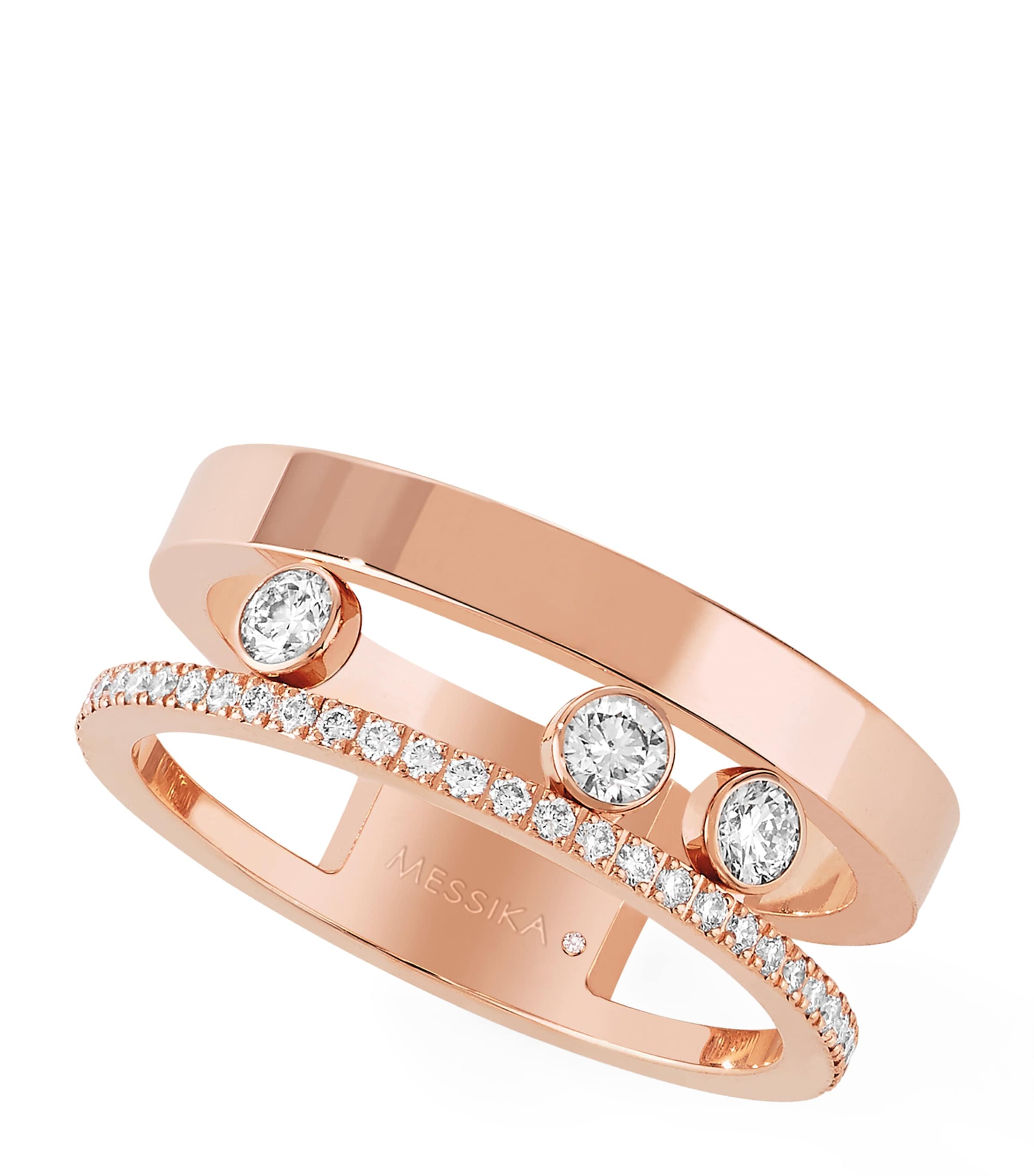 Pink Gold and Diamond Move Romane Ring