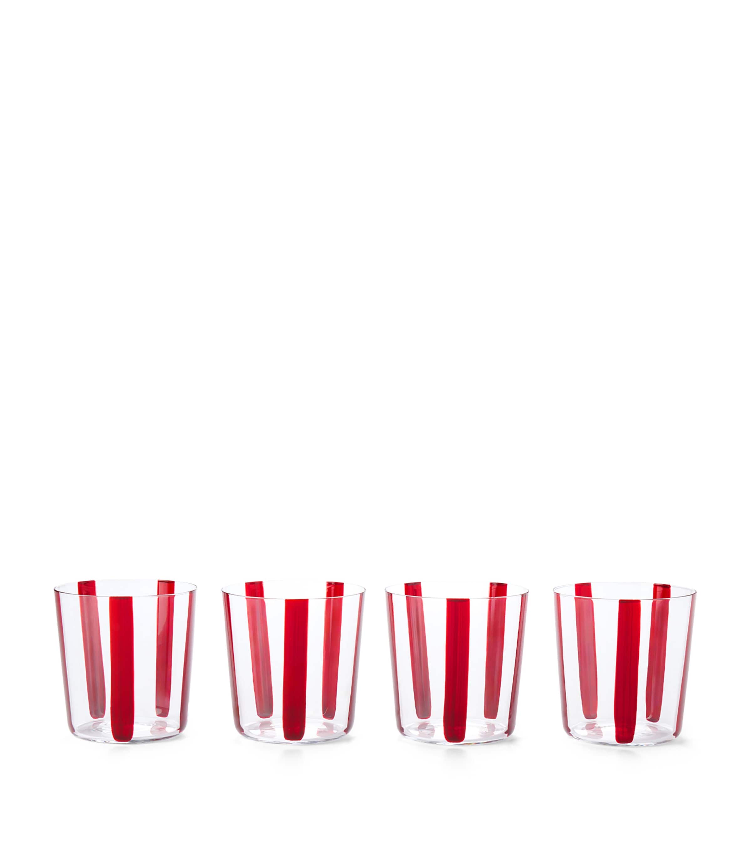 The Conran Shop Glass Nova Stripe Tumblers (Set of 4) Burgundy