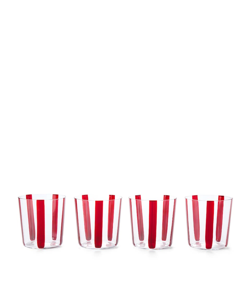 The Conran Shop Glass Nova Stripe Tumblers (Set of 4) Burgundy