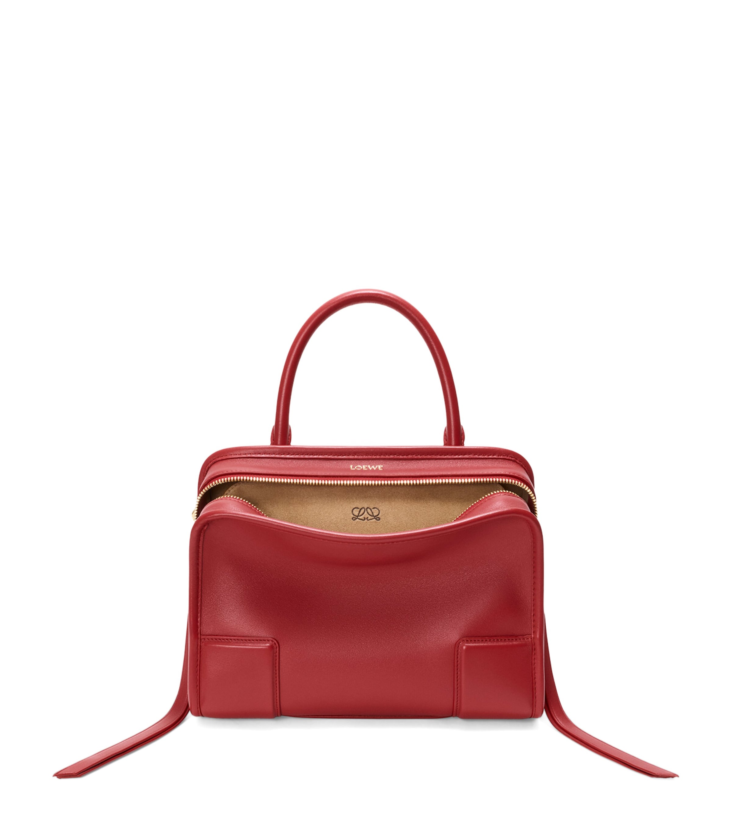 LOEWE Small Leather Amazona 180 Top-Handle Bag Carmine Red