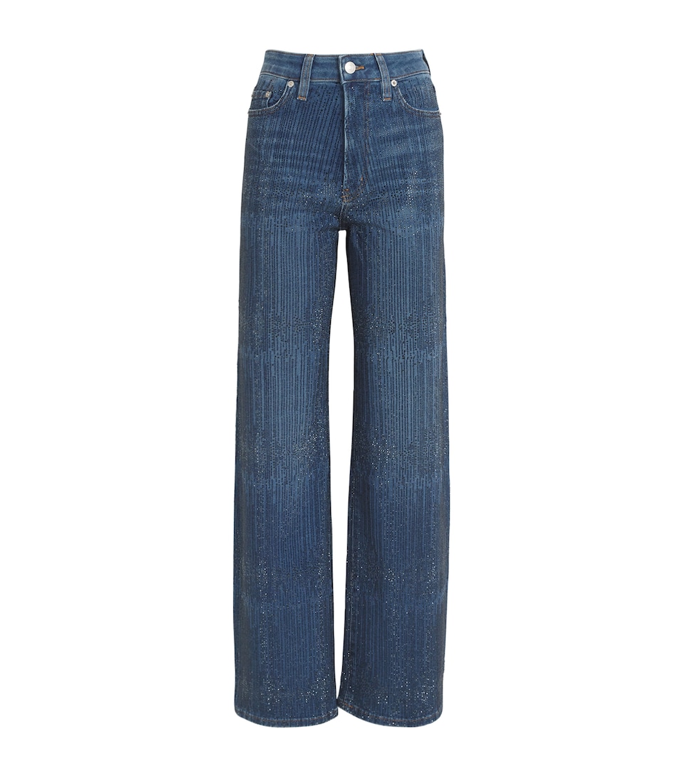Embellished Wide-Leg Jeans