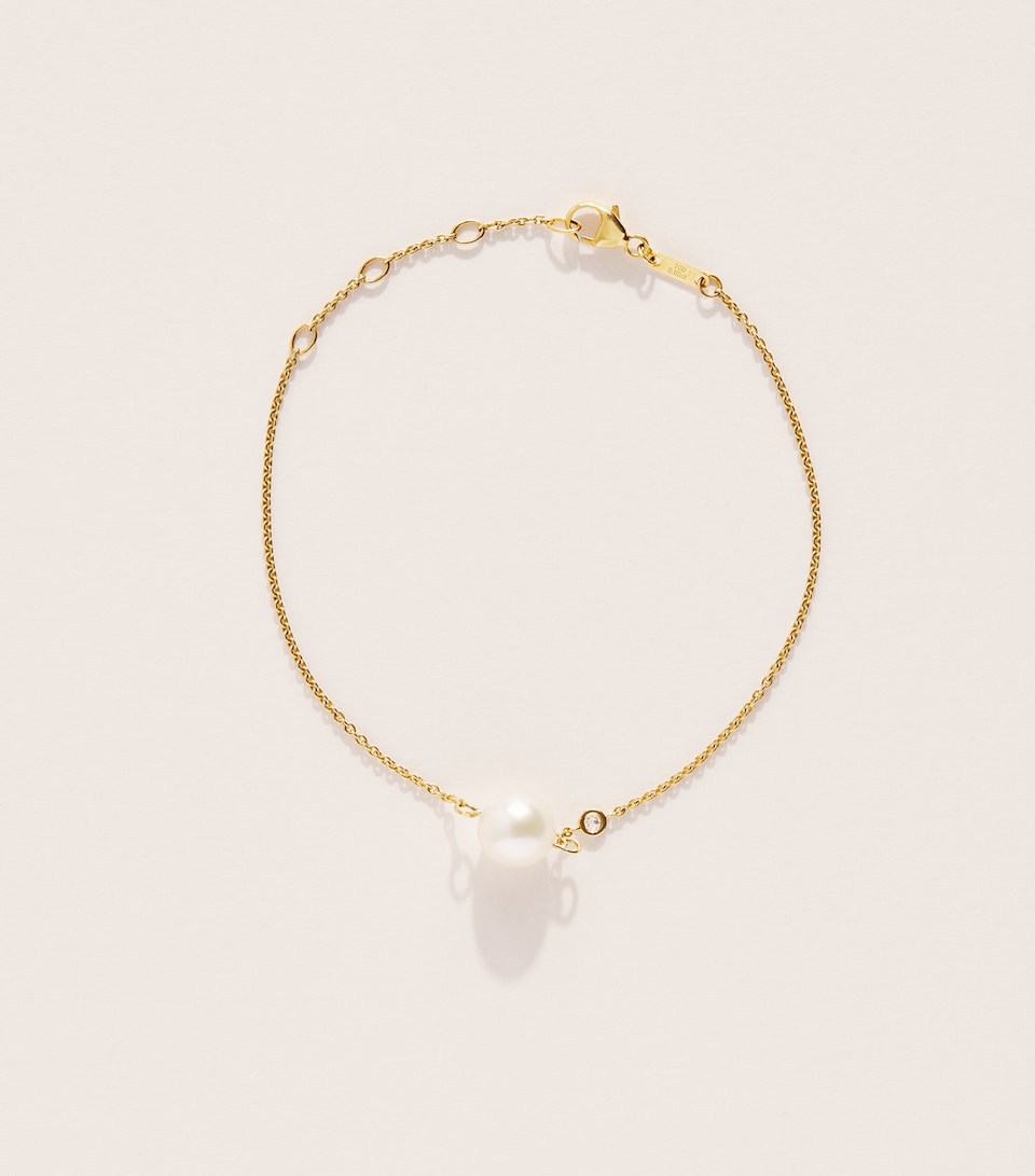 Rosa de la Cruz Yellow Gold, Diamond and Pearl Bracelet Yellow Gold