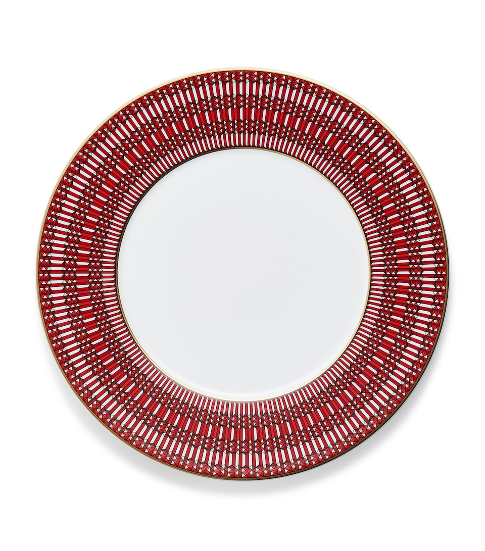Baccarat Set of 2 Arcadia Red Dinner Plates (27cm) Clear
