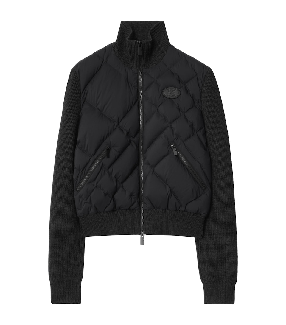Down Wool-Sleeve Quilted Jacket
