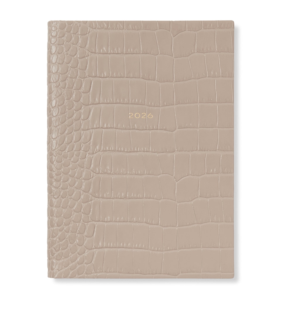 Mara Leather Croc-Embossed A5 Soho Diary 2026