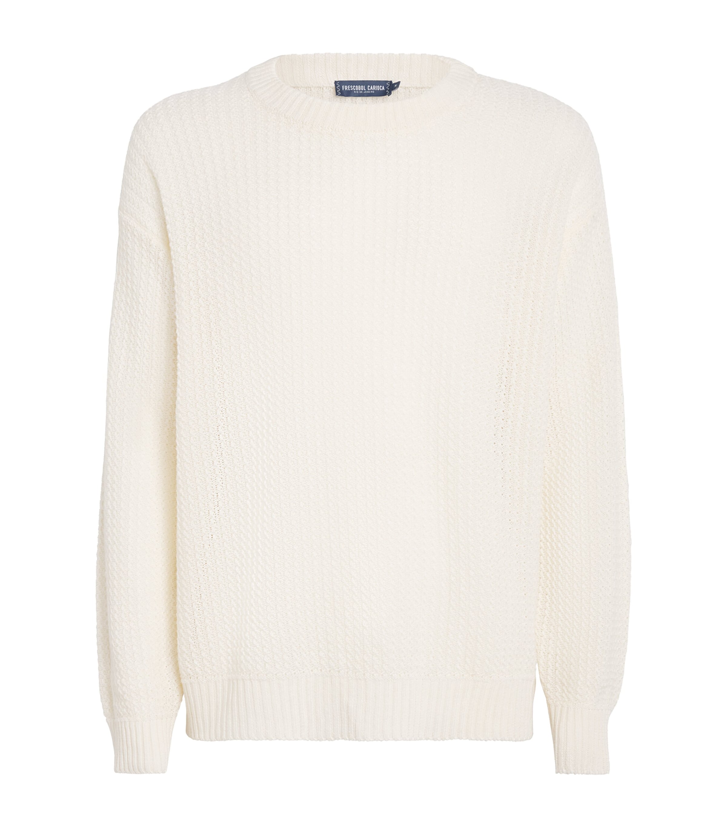 Frescobol Carioca Mens Linen Jardim Sweater Off White