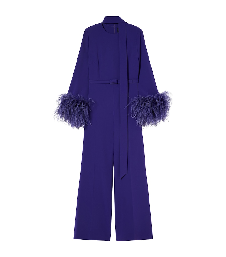 Feather-Trim Jumpsuit