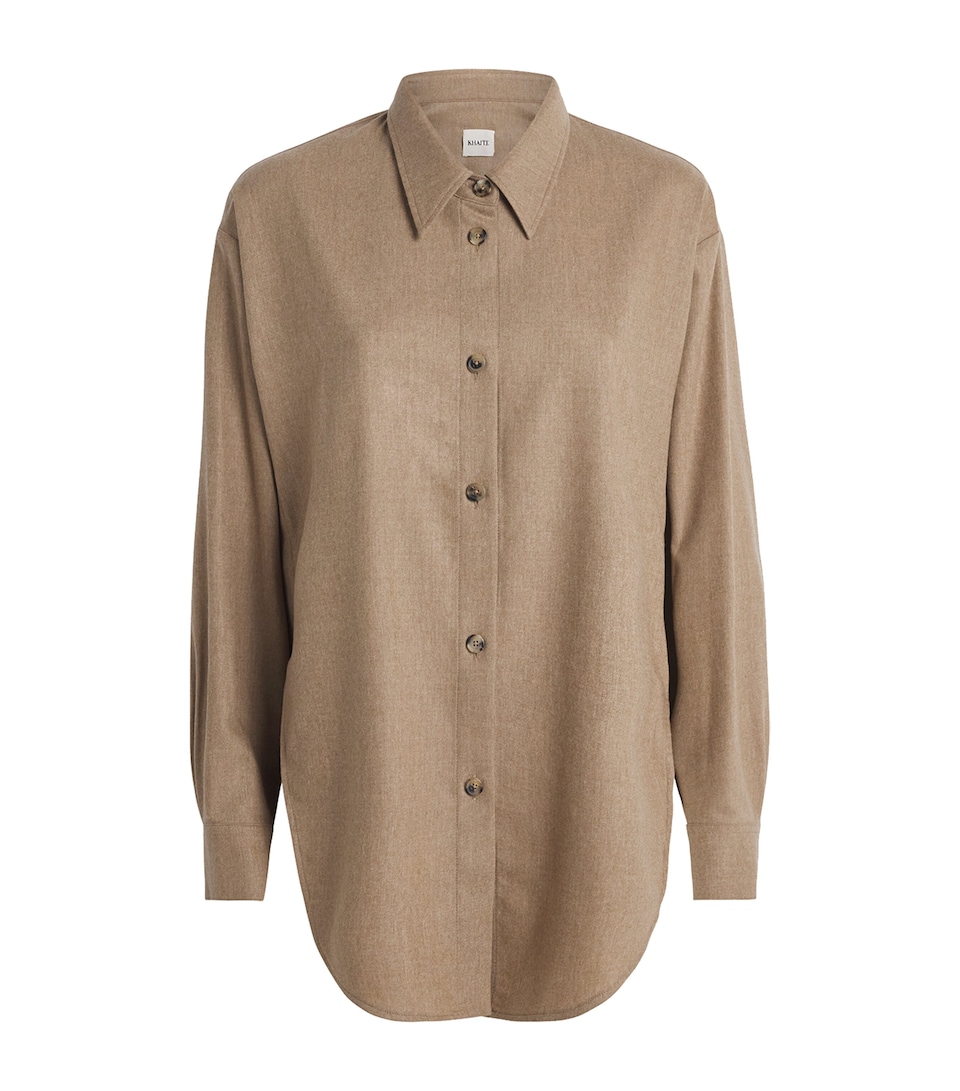 Khaite Womens Long-Sleeve Goya Shirt Desert Sand