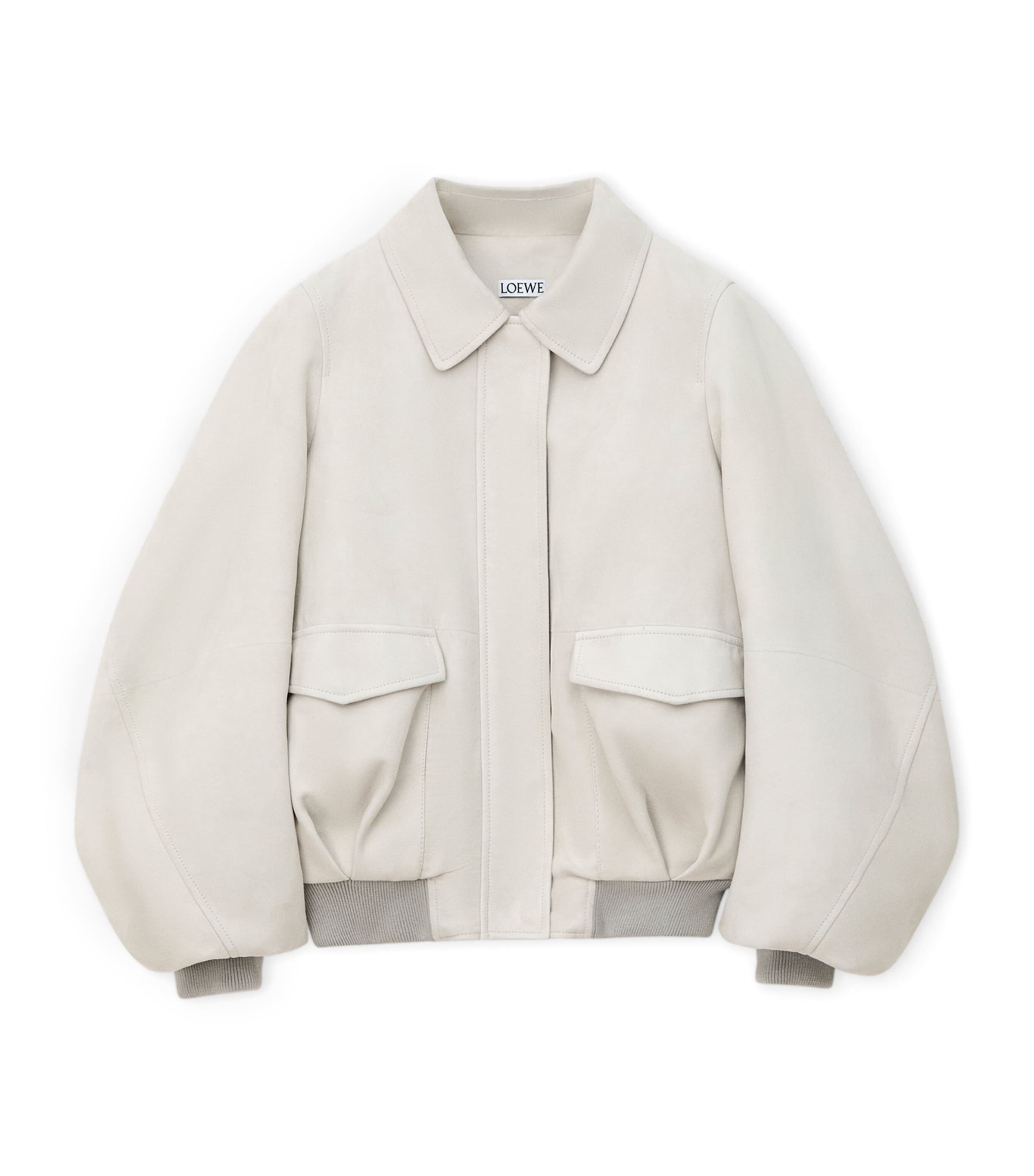 Leather-Blend Bomber Jacket