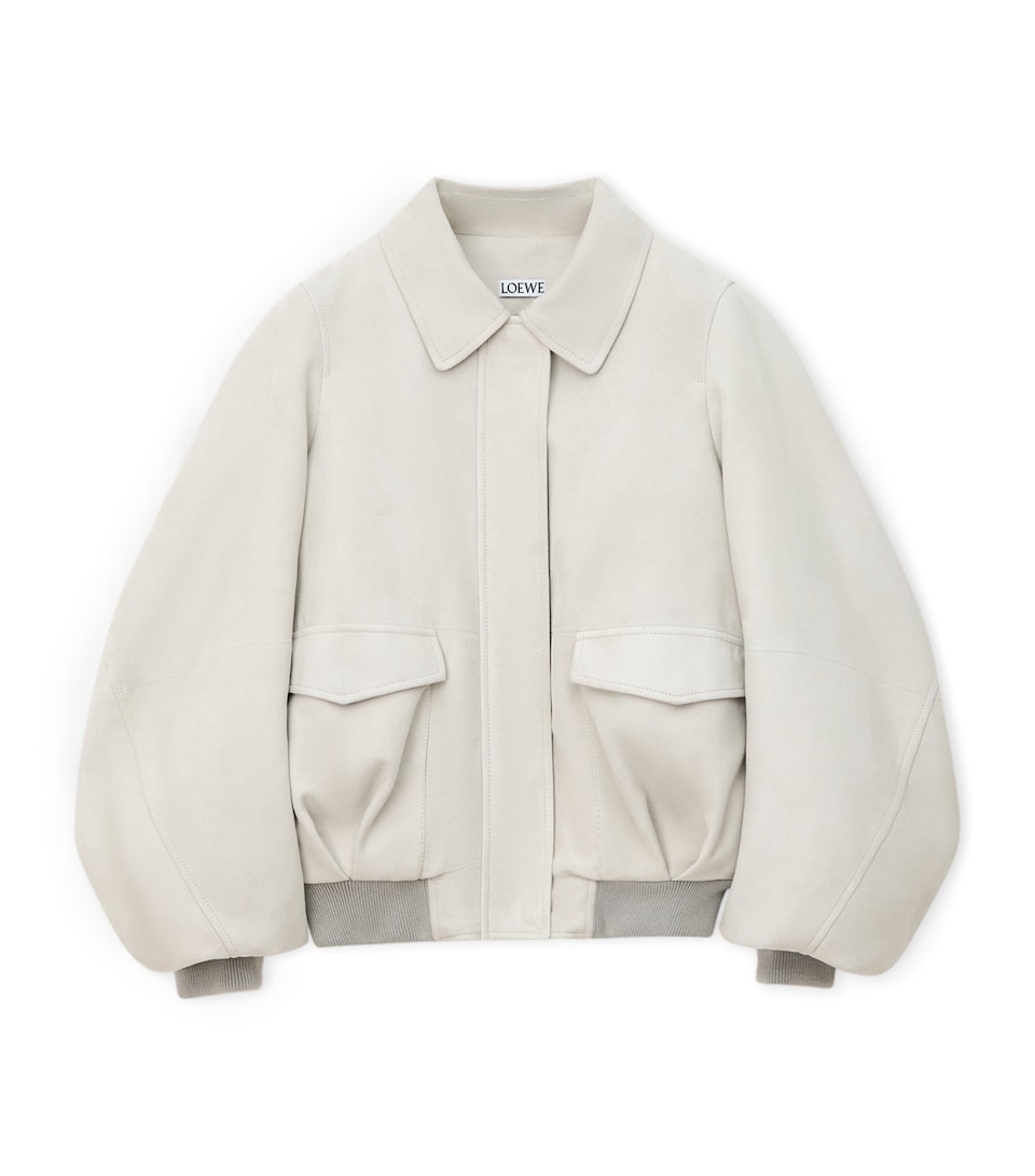 Leather-Blend Bomber Jacket