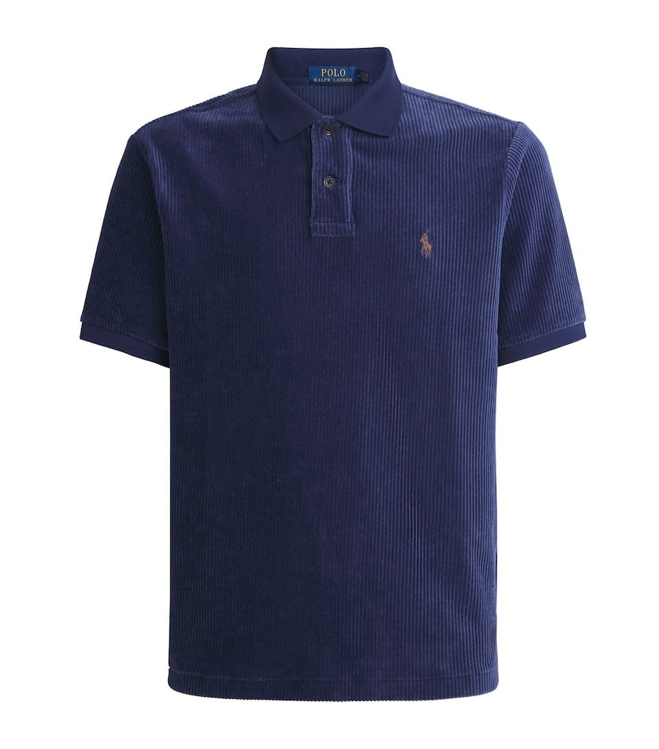 Polo Ralph Lauren Mens Corduroy Polo Pony Polo Shirt Newport Navy